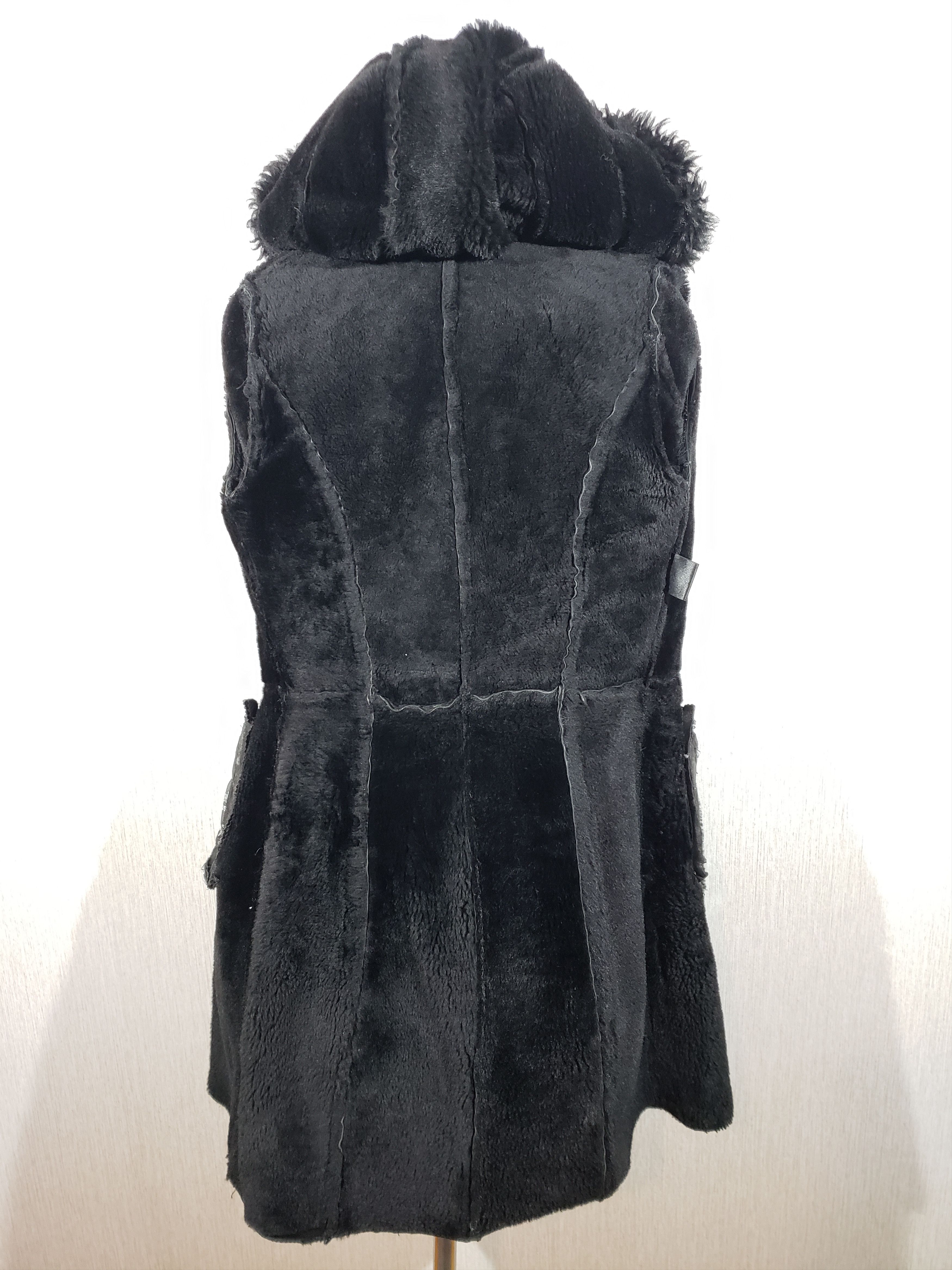 Other Stylish black sheepskin coat with metal zipper and hood. Size S / US 4 / IT 40 - 7 Thumbnail
