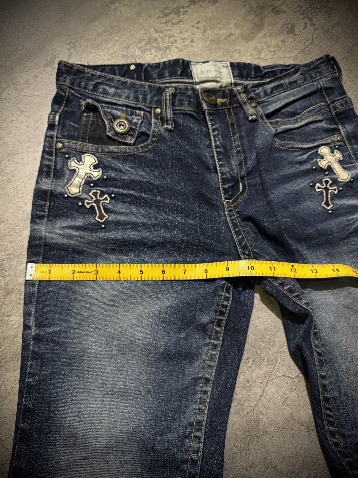 Tornado Mart Y2k Lolita skull cross ifsixwasnine bootcut jeans Size US 31 - 17 Thumbnail