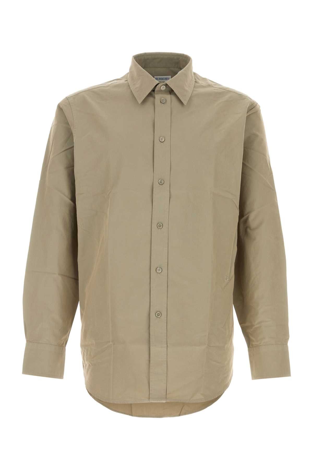 Burberry Khaki Poplin Shirt Size US XL / EU 56 / 4 - 1 Thumbnail