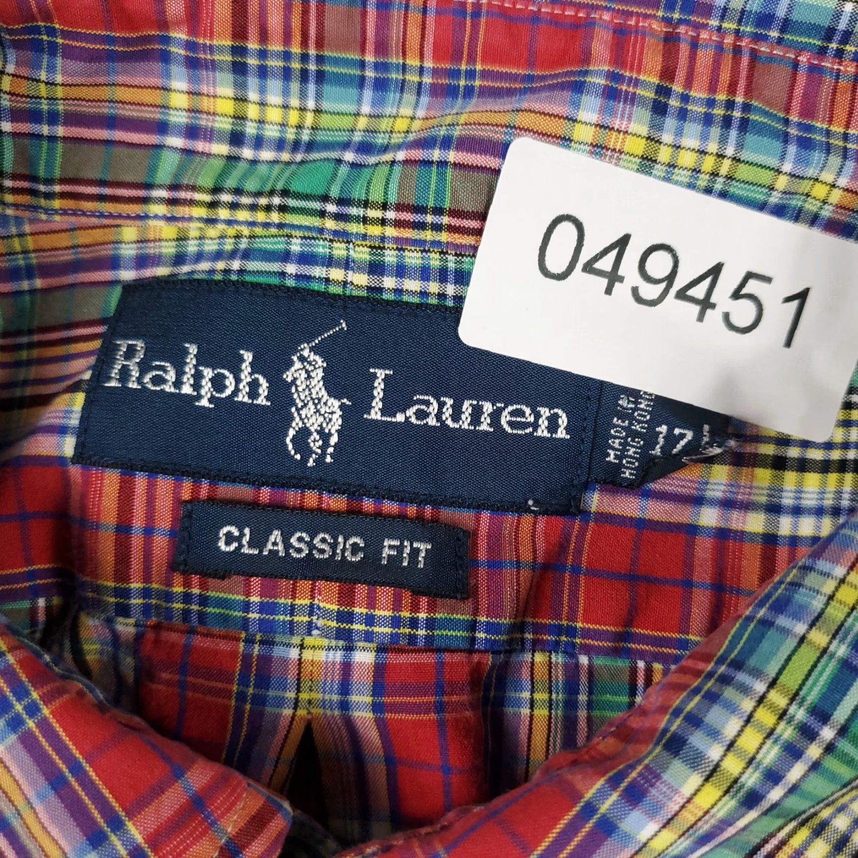 Ralph Lauren Ralph Lauren Dress Shirt Mens Size 17 Red Plaid Button-Up Long Sleeve Classic Size 46R - 7 Thumbnail