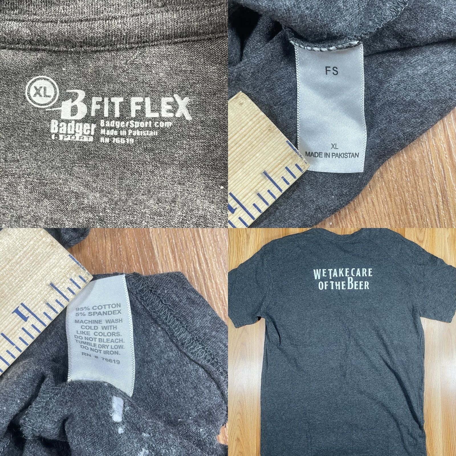 Vintage Badger CrewNeck T-Shirt Mens XL Gray Cotton Spandex Blend Short Sleeve Crew Neck Regular Fit Canvas Logo Vintage: No Size US XL / EU 56 / 4 - 8 Thumbnail