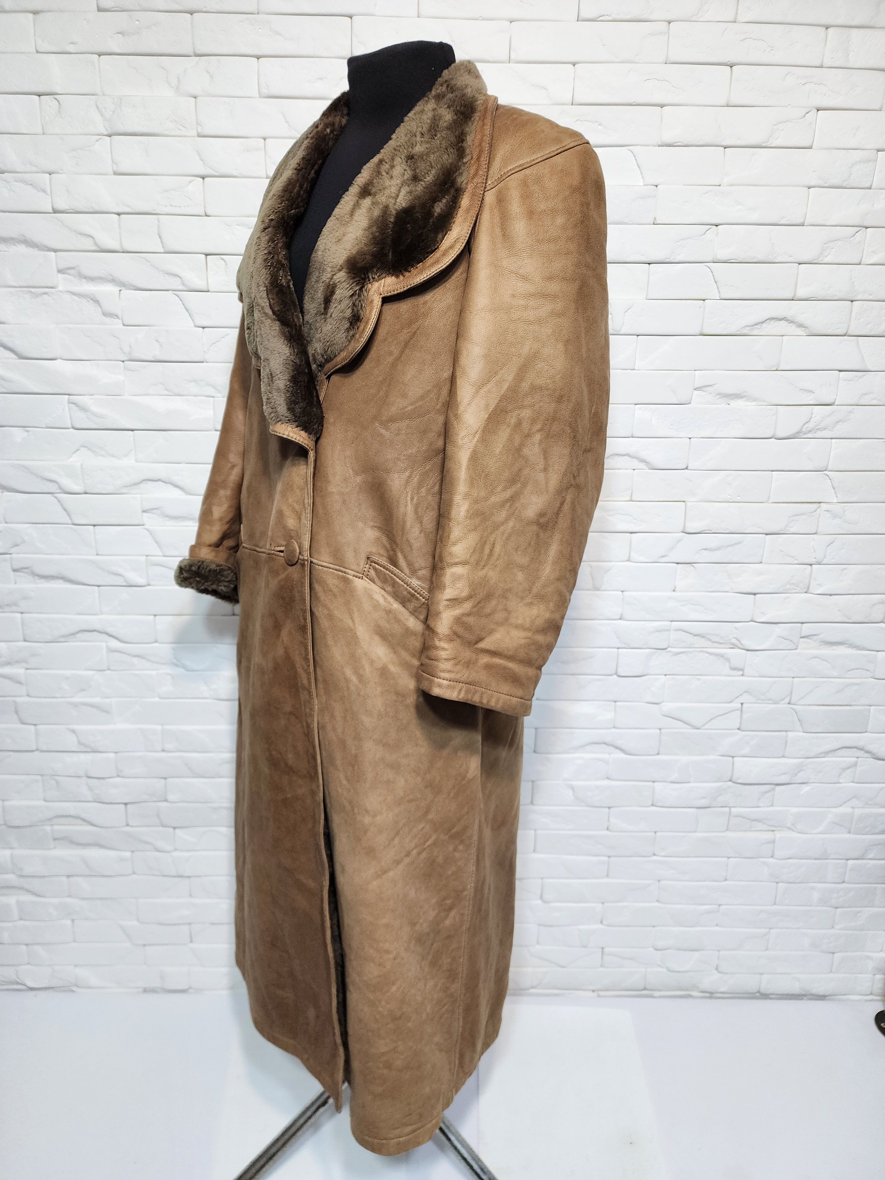 Genuine Leather Women's Brown Sheepskin Coat: Genuine Fur Size XL / US 12-14 / IT 48-50 - 2 Thumbnail