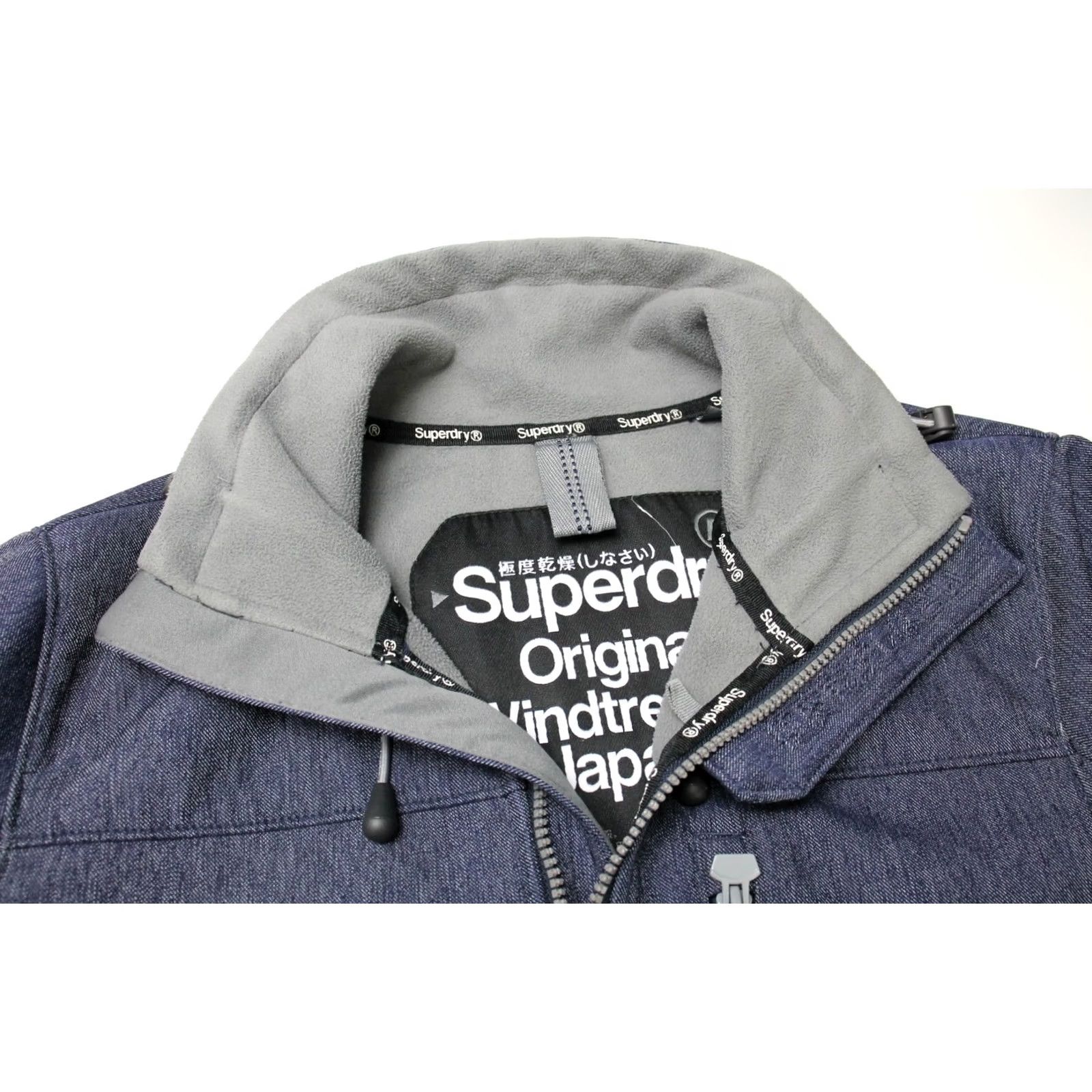 Superdry Superdry Jacket Men's SMALL Full Zip High Neck Denim Look Blue Size US S / EU 44-46 / 1 - 5 Thumbnail