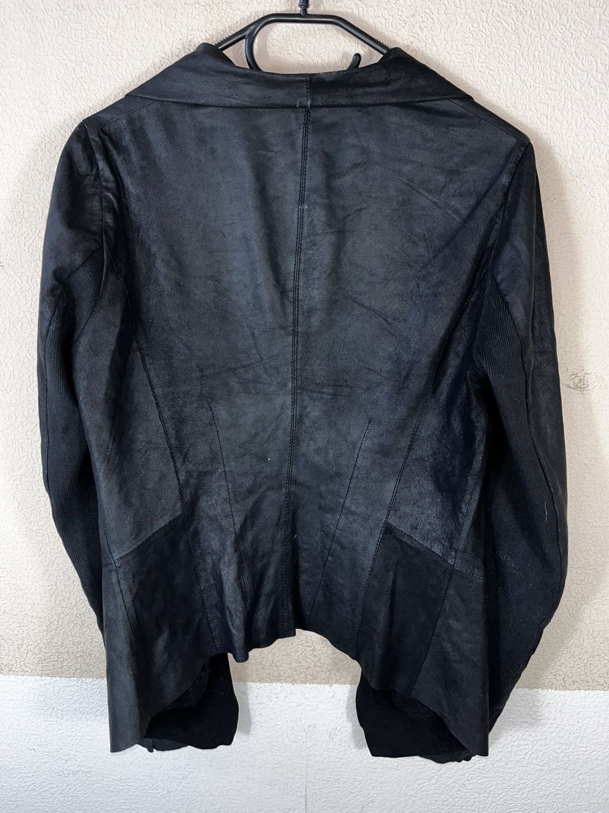 Vintage Vintage Yohji style asymmetric leather avant garde jacket Size M / US 6-8 / IT 42-44 - 1 Thumbnail