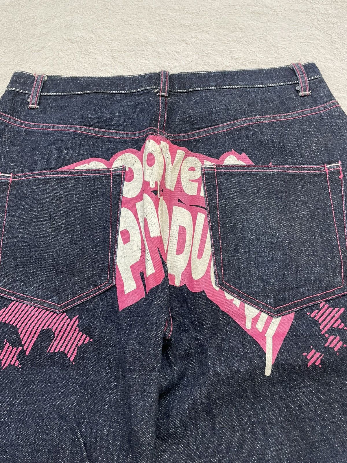 Japanese Brand 2000s Aries Denim Distressed Big Logo Y2K Size US 34 / EU 50 - 5 Thumbnail