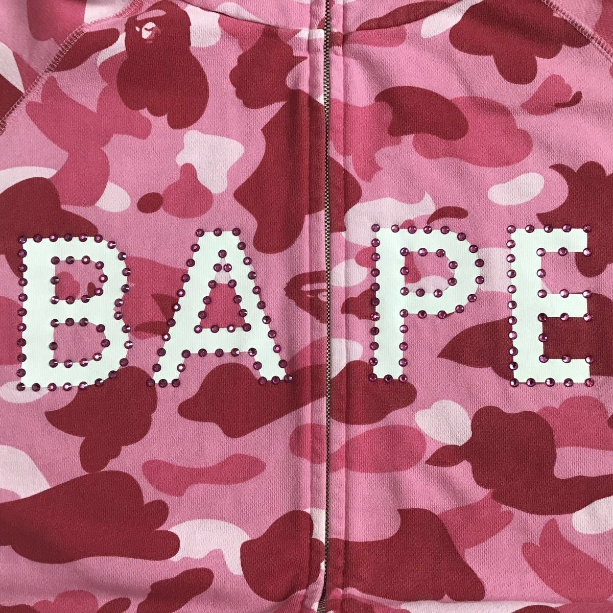 Bape Pink Swarovski BAPE LOGO full zip hoodie Pink camo APE NIGO Size US L / EU 52-54 / 3 - 2 Preview
