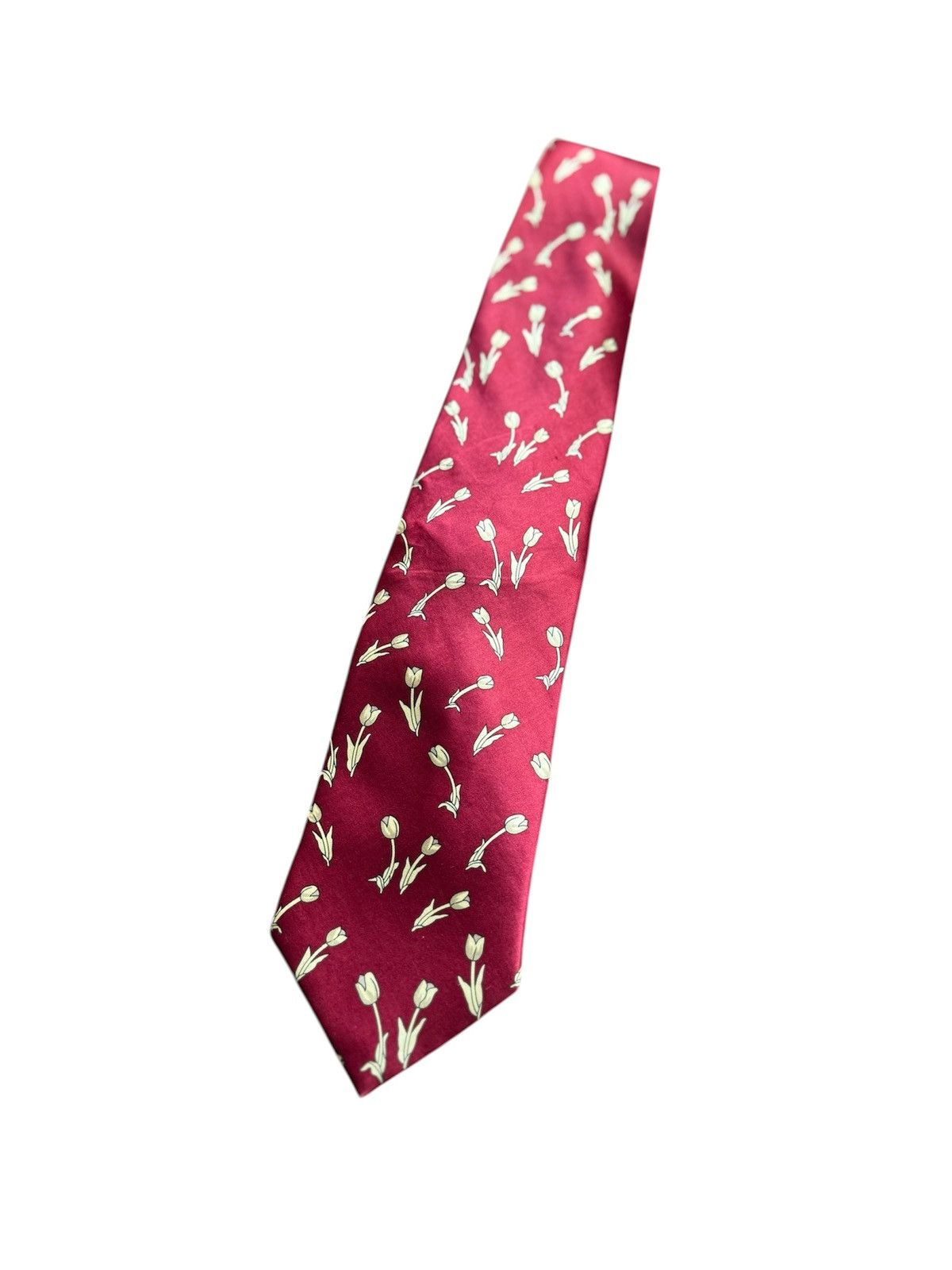Other KRAVATA KOBAL Vintage Bordeaux Silk Floral Tie Size ONE SIZE - 1 Thumbnail