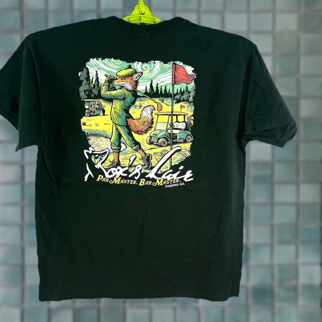 Gildan Fox's Lair Par Master Bar Master Golf Augusta GA T-Shirt Mens Size L Green Size US L / EU 52-54 / 3 - 1 Thumbnail
