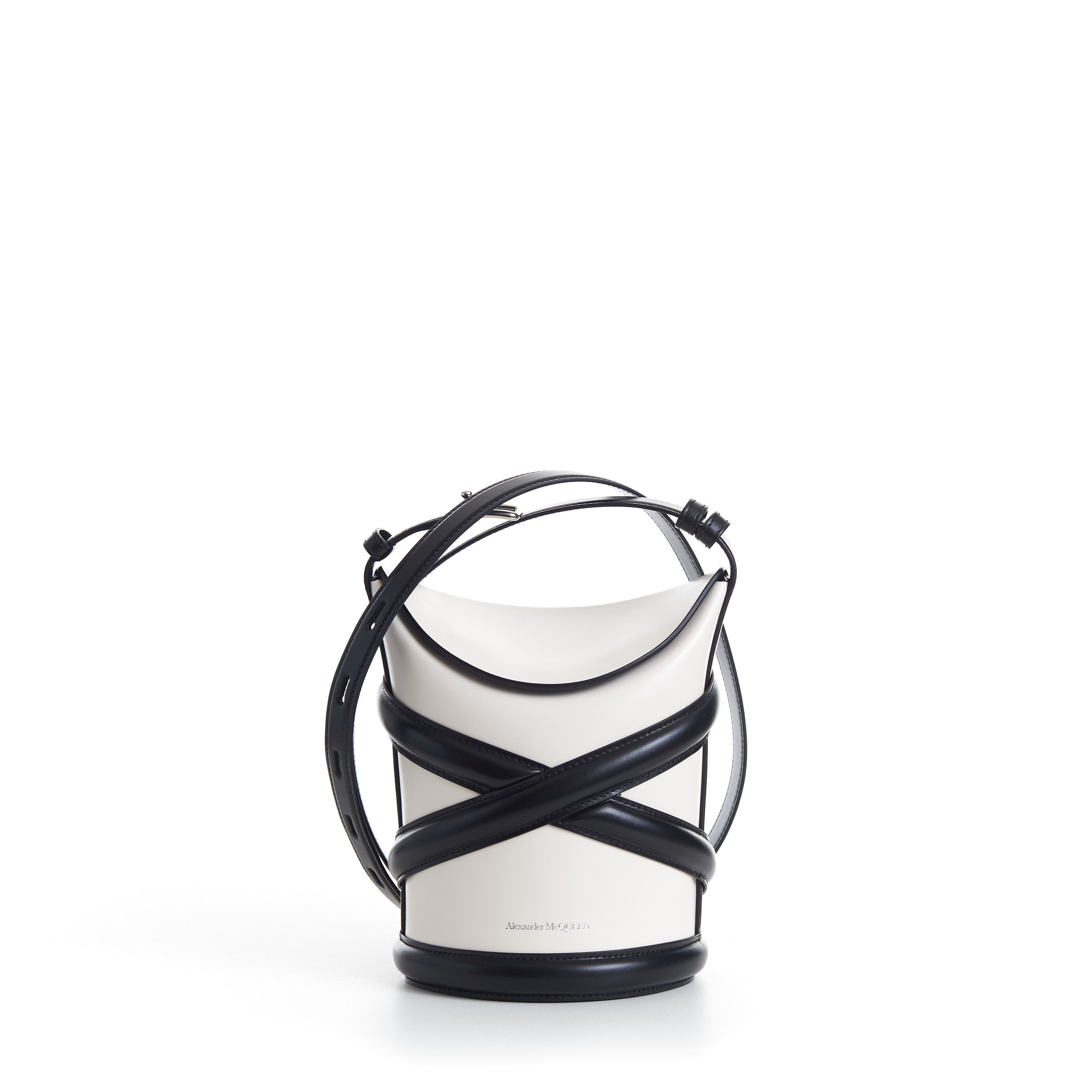 Alexander McQueen The Curve Bucket Bag - Ivory, Harness, Shoulder Strap Size ONE SIZE - 17 Thumbnail