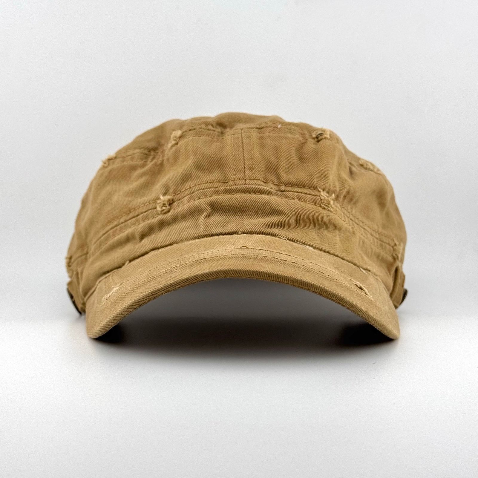 Japanese Brand Y2K Blank Distressed Military Work Vintage Khaki Patrol Cap Size ONE SIZE - 1 Thumbnail