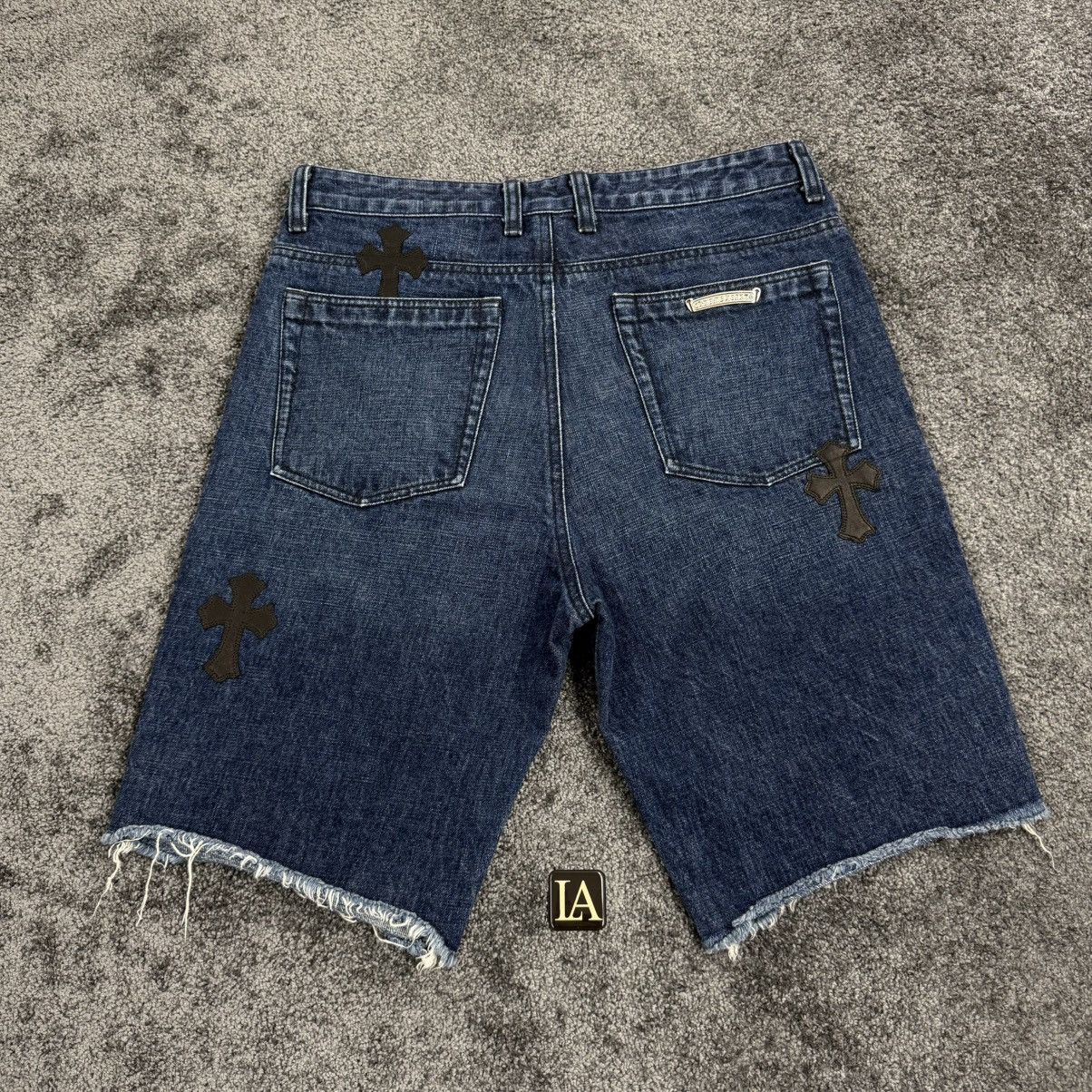 Chrome Hearts Chrome Hearts Turbo Diesel Cross Patch Jean Shorts Size US 29 - 2 Thumbnail