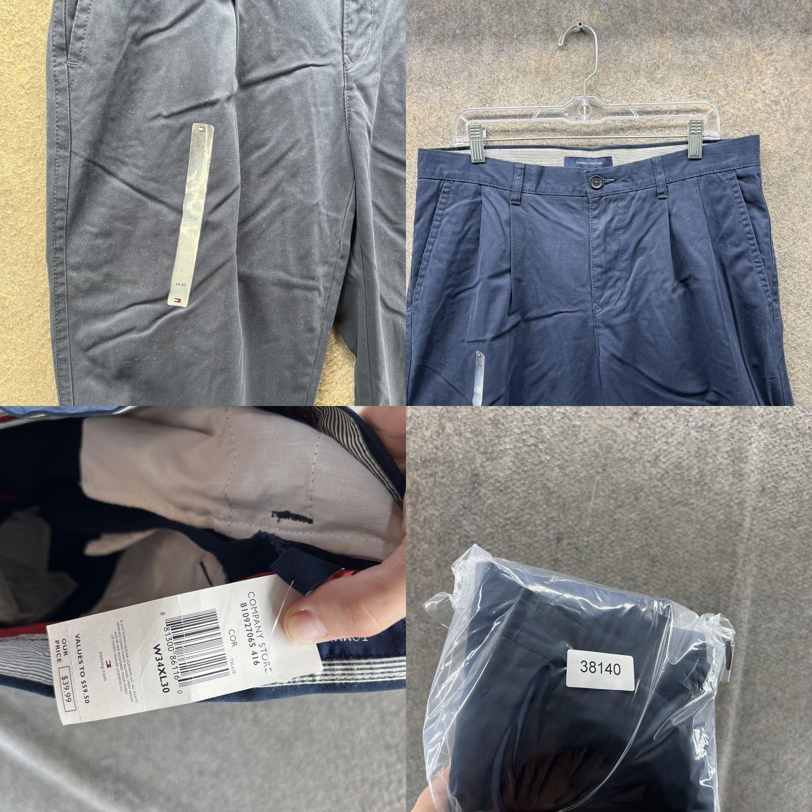 Tommy Hilfiger Tommy Hilfiger Pants Mens 34x30 Navy Pleated Chino Dress Slacks Cotton Size US 34 / EU 50 - 8 Thumbnail