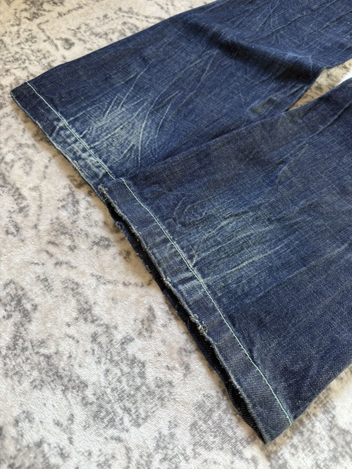 Fad Three × Japanese Brand × Le Grande Bleu (L.G.B.) Yoshitomo Lolita Muddy Wash Wrinkle Texture Flared Jeans Size US 28 / EU 44 - 16 Thumbnail