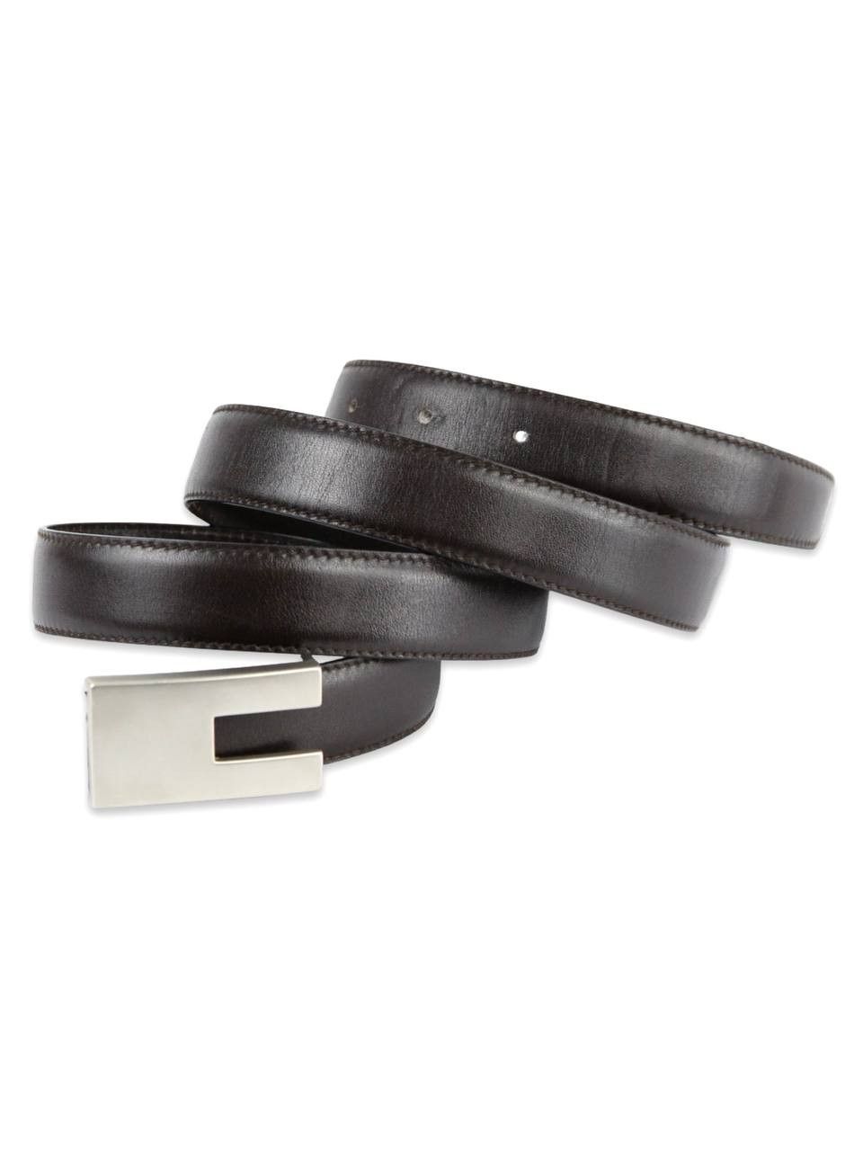 Alfred Dunhill DUNHILL Brown leather belt Size 40 - 2 Thumbnail
