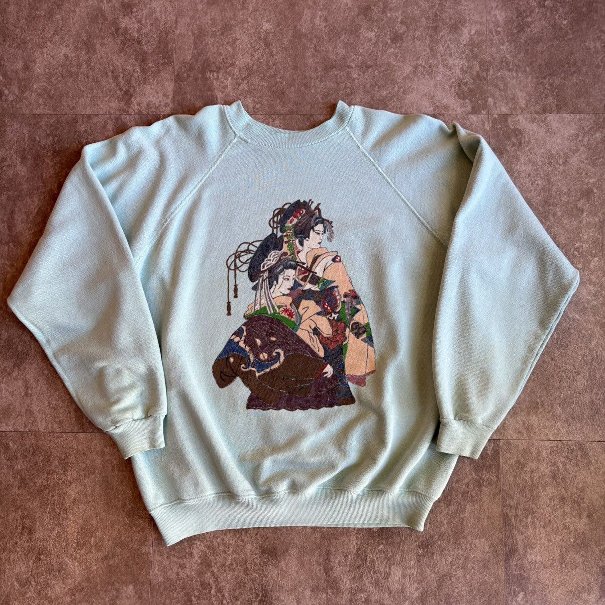 Vintage Vintage Japanese Geisha Art Sweatshirt Size US L / EU 52-54 / 3 - 4 Thumbnail