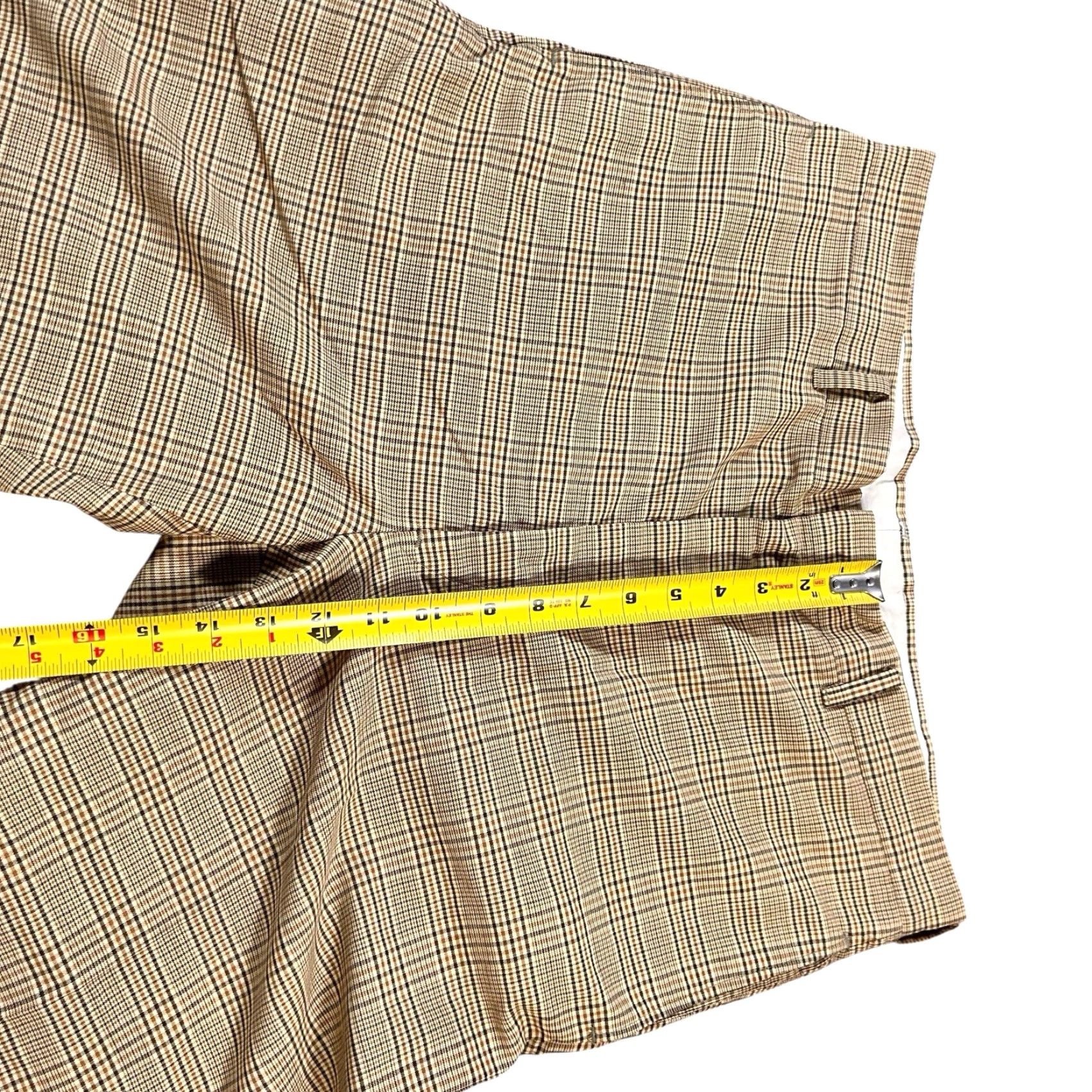 Vintage True Vintage 1960s Plaid Straight Leg Pants Size 36x26 Cuffed 60s Trousers Size US 36 / EU 52 - 7 Thumbnail