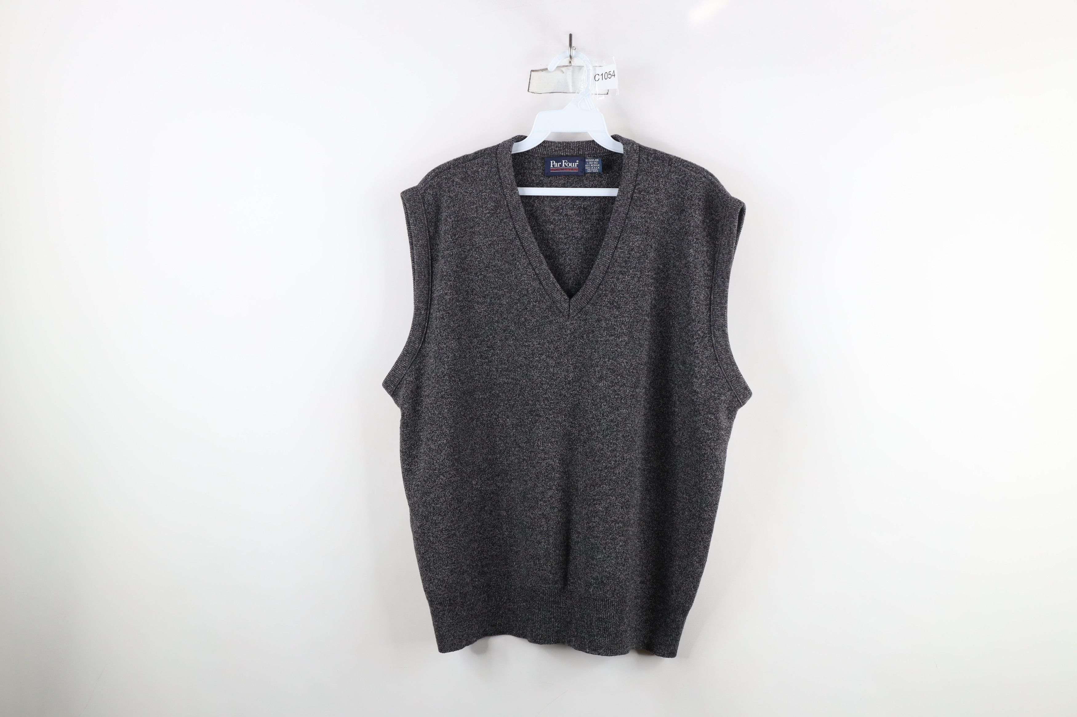 Vintage Vintage 90s Streetwear V-Neck Sweater Vest Heather Gray USA Size US L / EU 52-54 / 3 - 1 Thumbnail