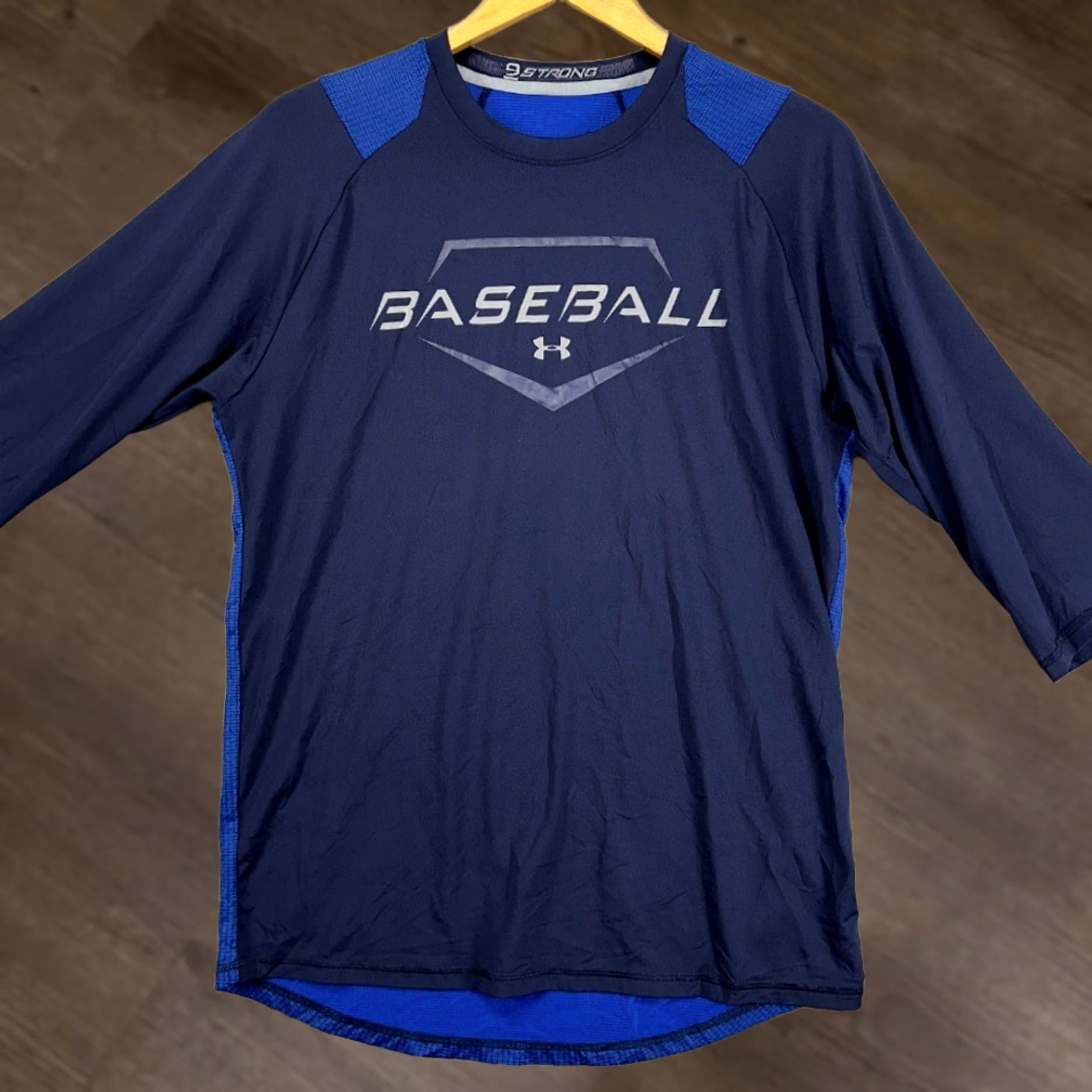 Under Armour Under Armour 9 Strong Baseball T-Shirt Mens Medium Blue 3-Quarter Sleeve Tee Size US M / EU 48-50 / 2 - 1 Thumbnail