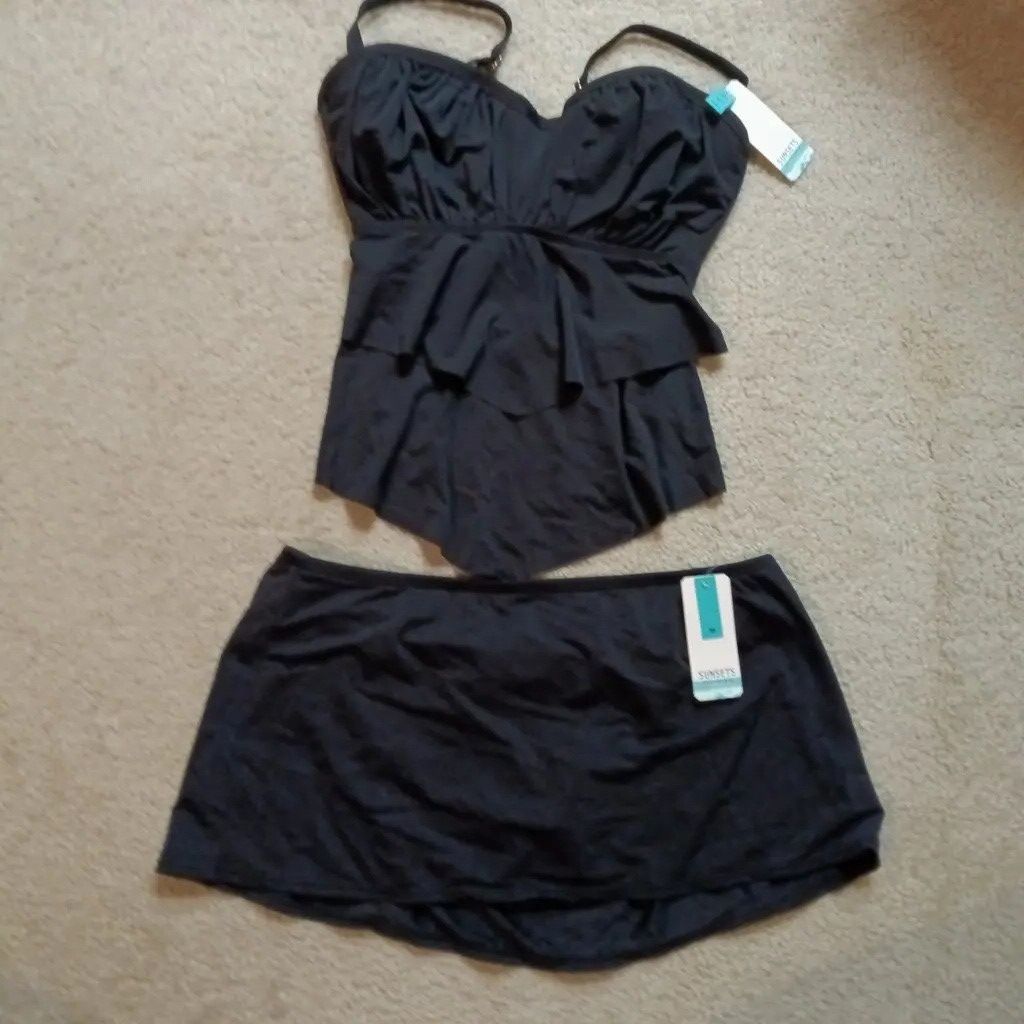 Other Black Ruffle Tankini & Skirt Set — Size XL Size XL / US 12-14 / IT 48-50 - 1 Thumbnail