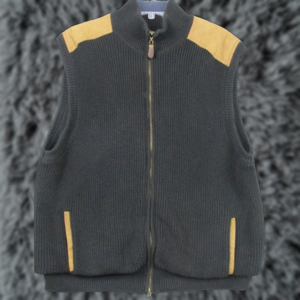 Orvis VINTAGE Orvis Vest Leather Patches Large Black Brown Full Zip Size US L / EU 52-54 / 3 - 1 Thumbnail