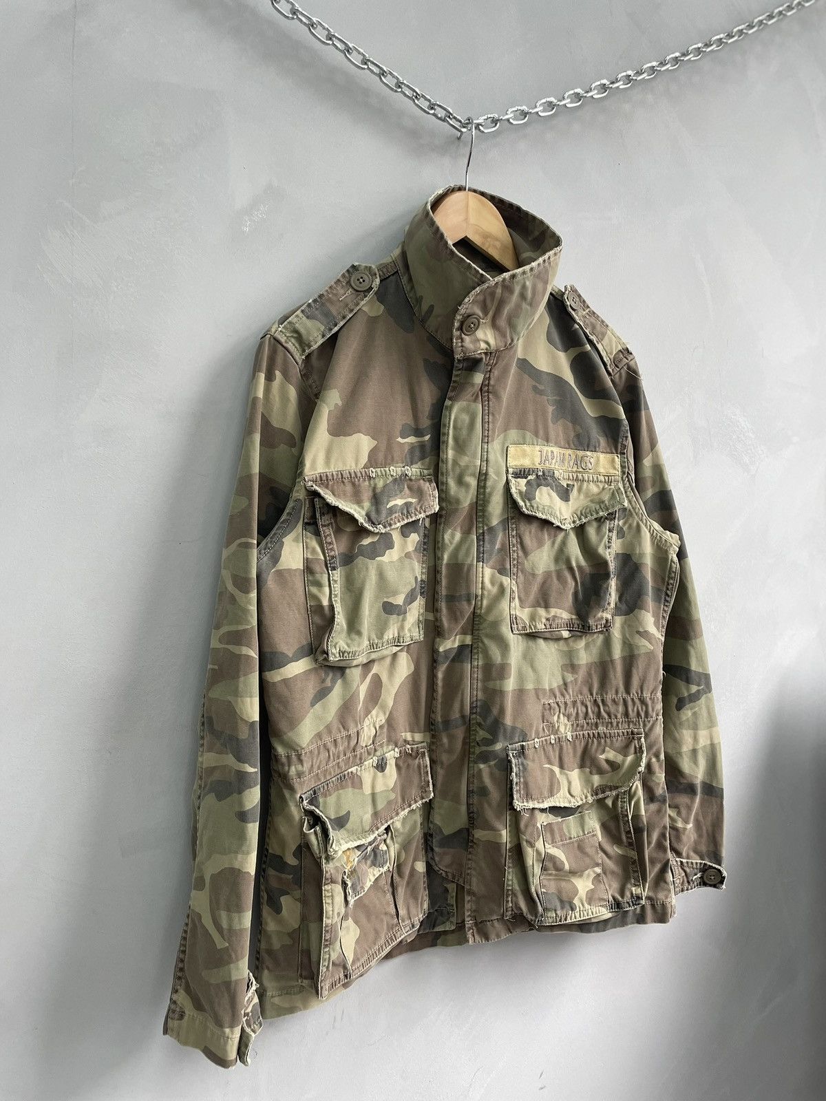 Diesel × Japanese Brand × Junya Watanabe Vintage distressed camo Japan Rags schott style jacket Size US M / EU 48-50 / 2 - 5 Thumbnail