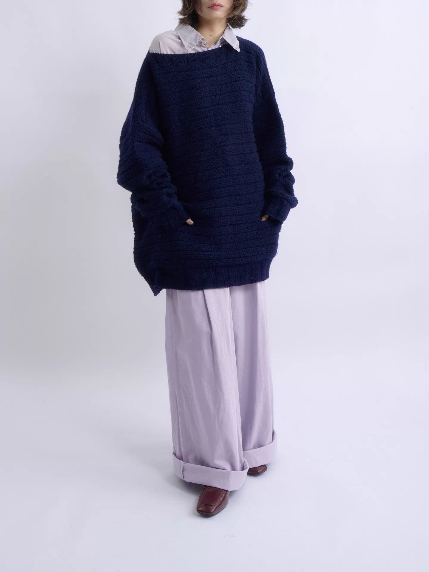 Prada PRADA by RAF SIMONS navy oversized wool sweater Size XL / US 12-14 / IT 48-50 - 1 Thumbnail