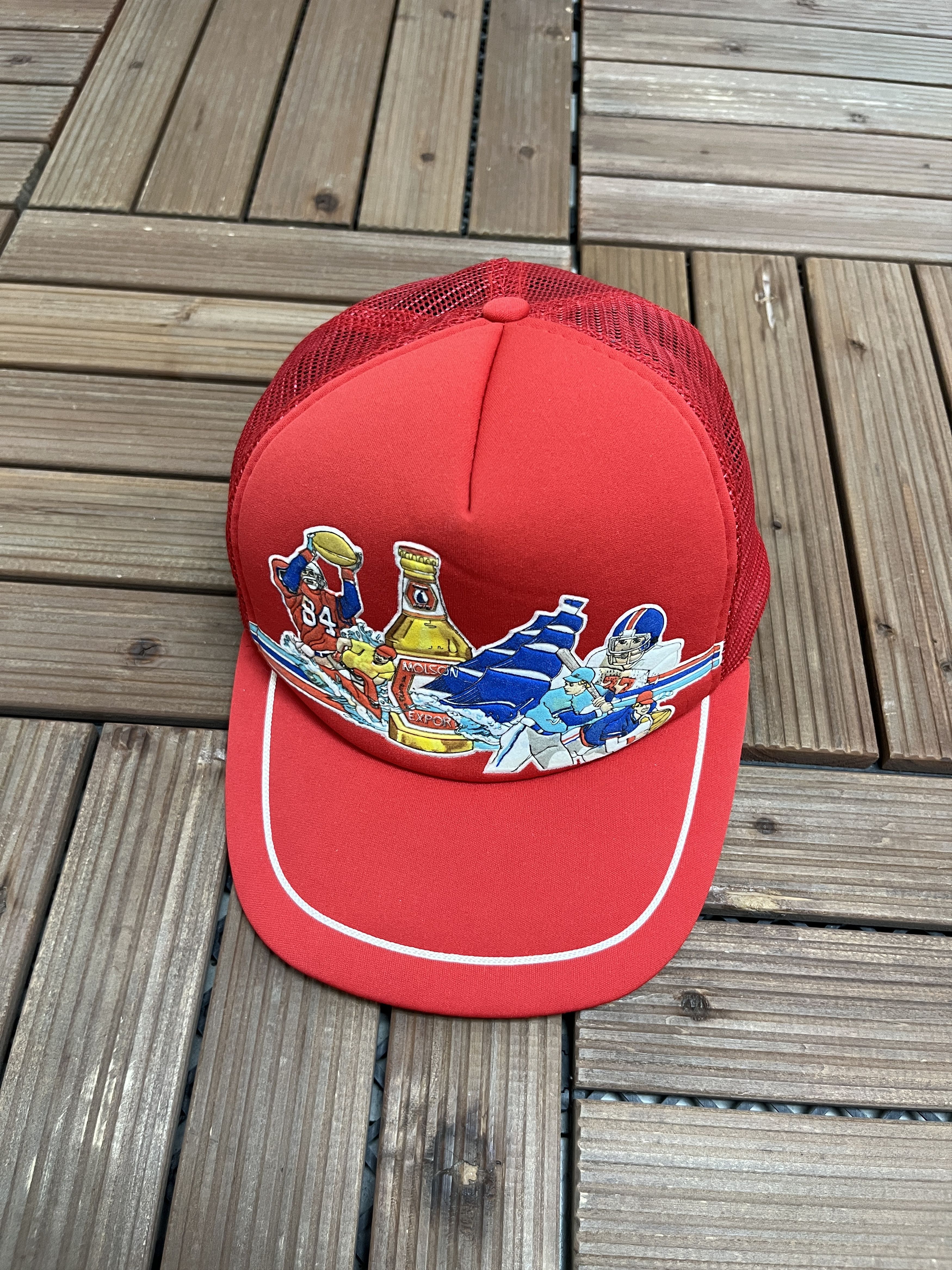 Vintage Molson Export Vintage Trucker Snap Back Hat Size ONE SIZE - 1 Thumbnail