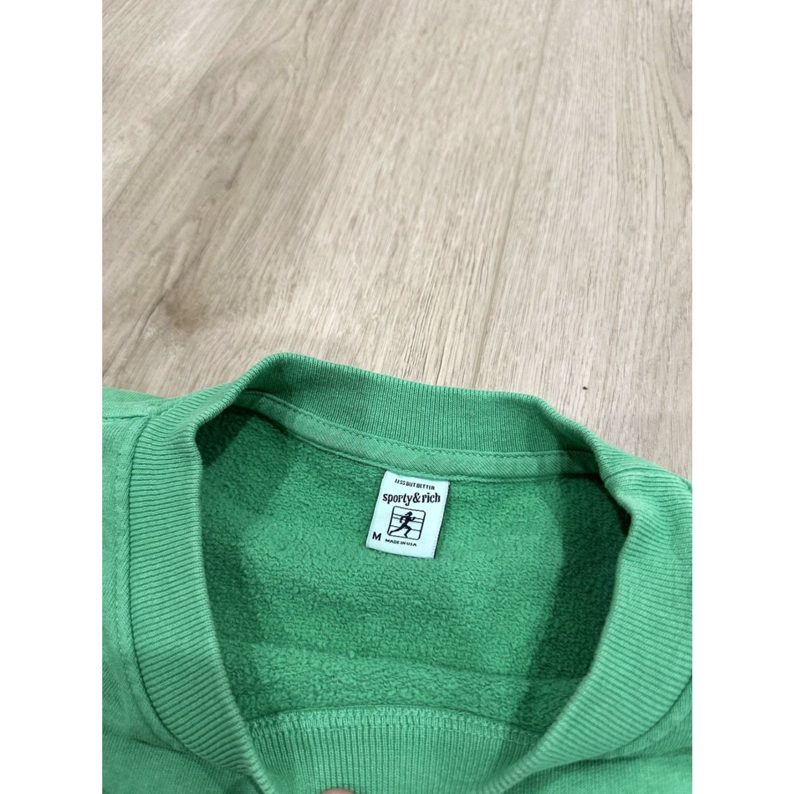 Sporty & Rich SPORTY & RICH Crown New York Cropped Sweatshirt Country Club Medium Made In USA Shirt Women M Green Logo Pullover Cropped All Seasons Oversized Size M / US 6-8 / IT 42-44 - 5 Thumbnail