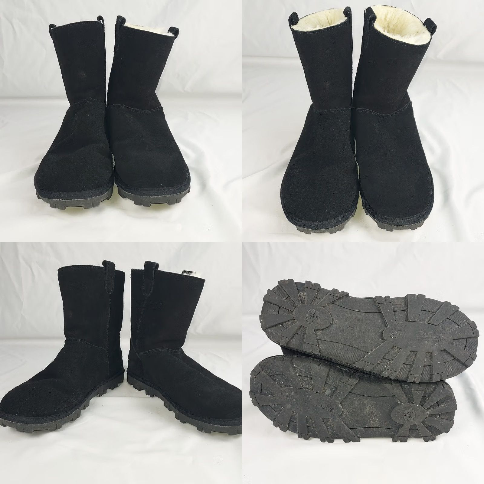 Tommy Bahama Tommy Bahama Womens Boots Suede Shearling Fur Lug Sole Black 8 Ankle Round Toe Winter Casual Womens Size US 8 / IT 38 - 8 Thumbnail