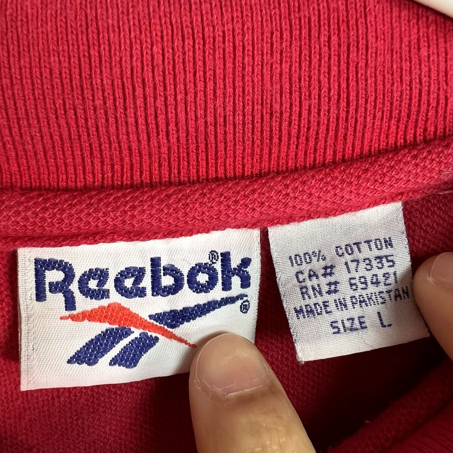 Reebok VINTAGE Reebok Classic Logo Polo Shirt Mens Adult Large Red Cotton Polo Size US L / EU 52-54 / 3 - 7 Thumbnail