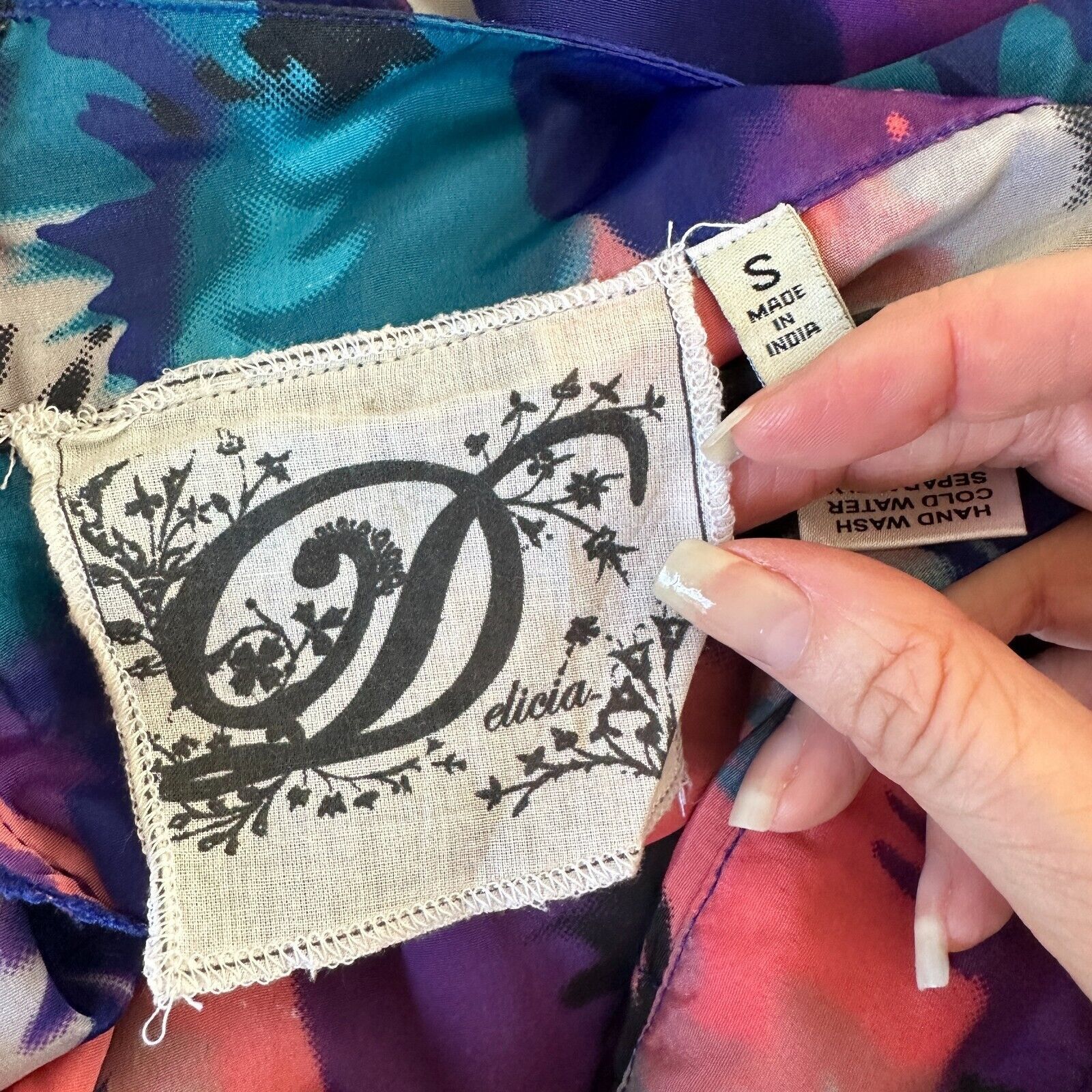 Other Delicia Satin Purple Pink Blue Geometric Tulip Zip Skirt S Size 27" / US 4 / IT 40 - 8 Thumbnail