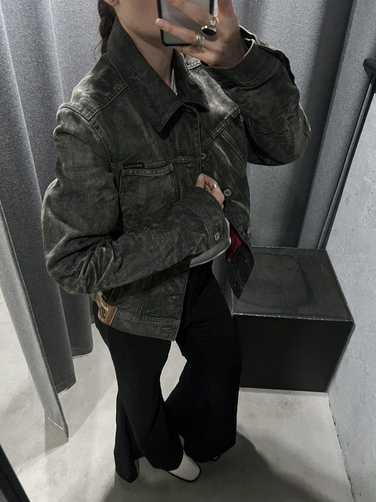 Dolce & Gabbana Dolce & Gabbana AW2003 Archive Tags Grey Raw Denim Jacket Size S / US 4 / IT 40 - 3 Thumbnail