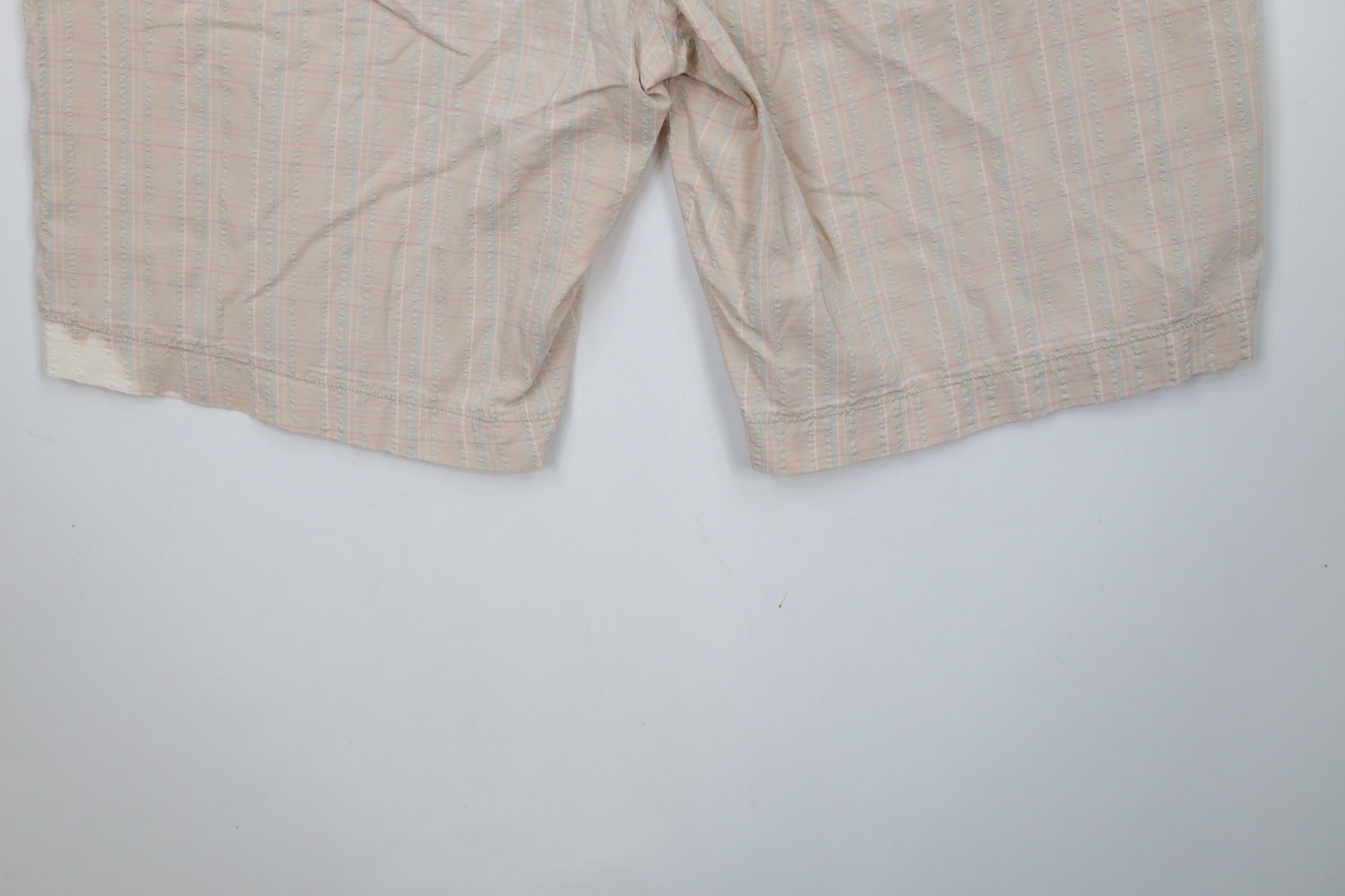Vintage × Woolrich Woolen Mills Vintage 90s Woolrich Pastel Seersucker Bermuda Chino Shorts Size 34" / US 12 / IT 48 - 12 Thumbnail