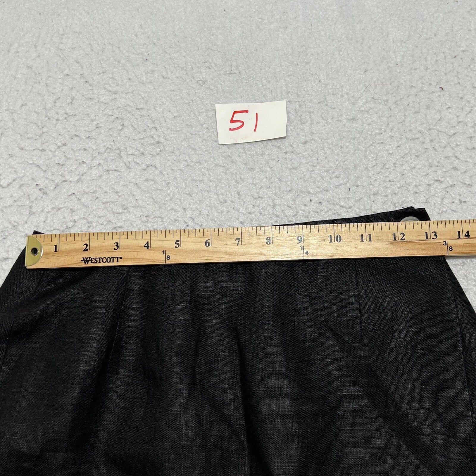 Ann Taylor Vintage Ann Taylor Pure Linen Pencil Skirt Black Made in USA Size 27" / US 4 / IT 40 - 10 Thumbnail