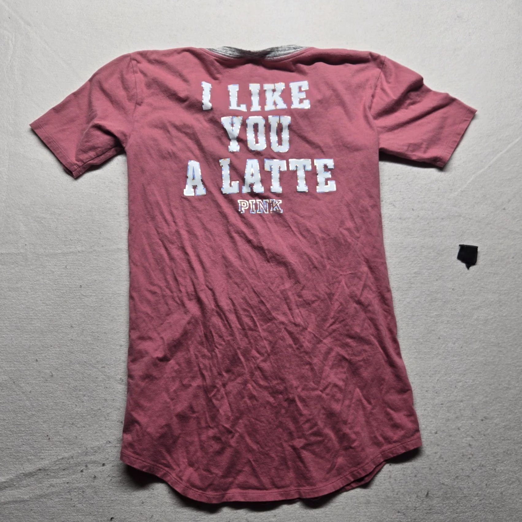 Victoria's Secret Victoria's Secret PINK "I Like You A Latte" Pink Tie Neckline Sleepshirt Women S Size S / US 4 / IT 40 - 8 Thumbnail