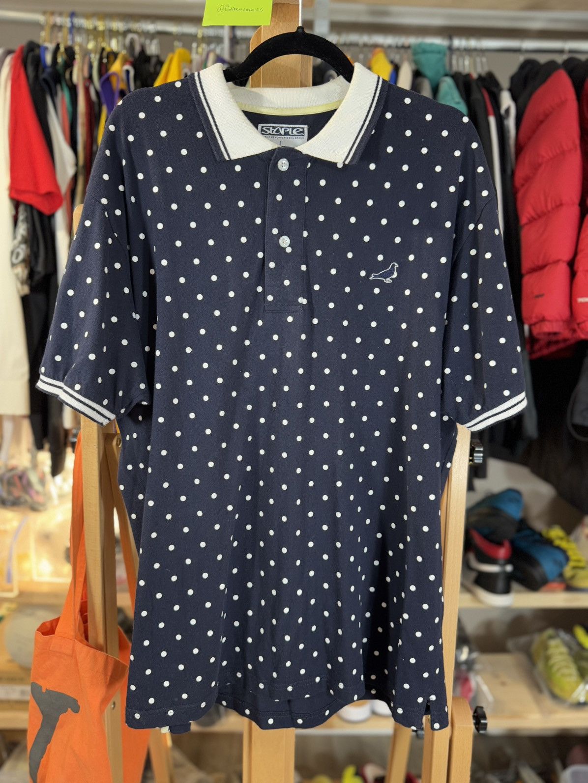 Staple STAPLE Polo Polka Dots Navy “storied” Size US L / EU 52-54 / 3 - 7 Thumbnail