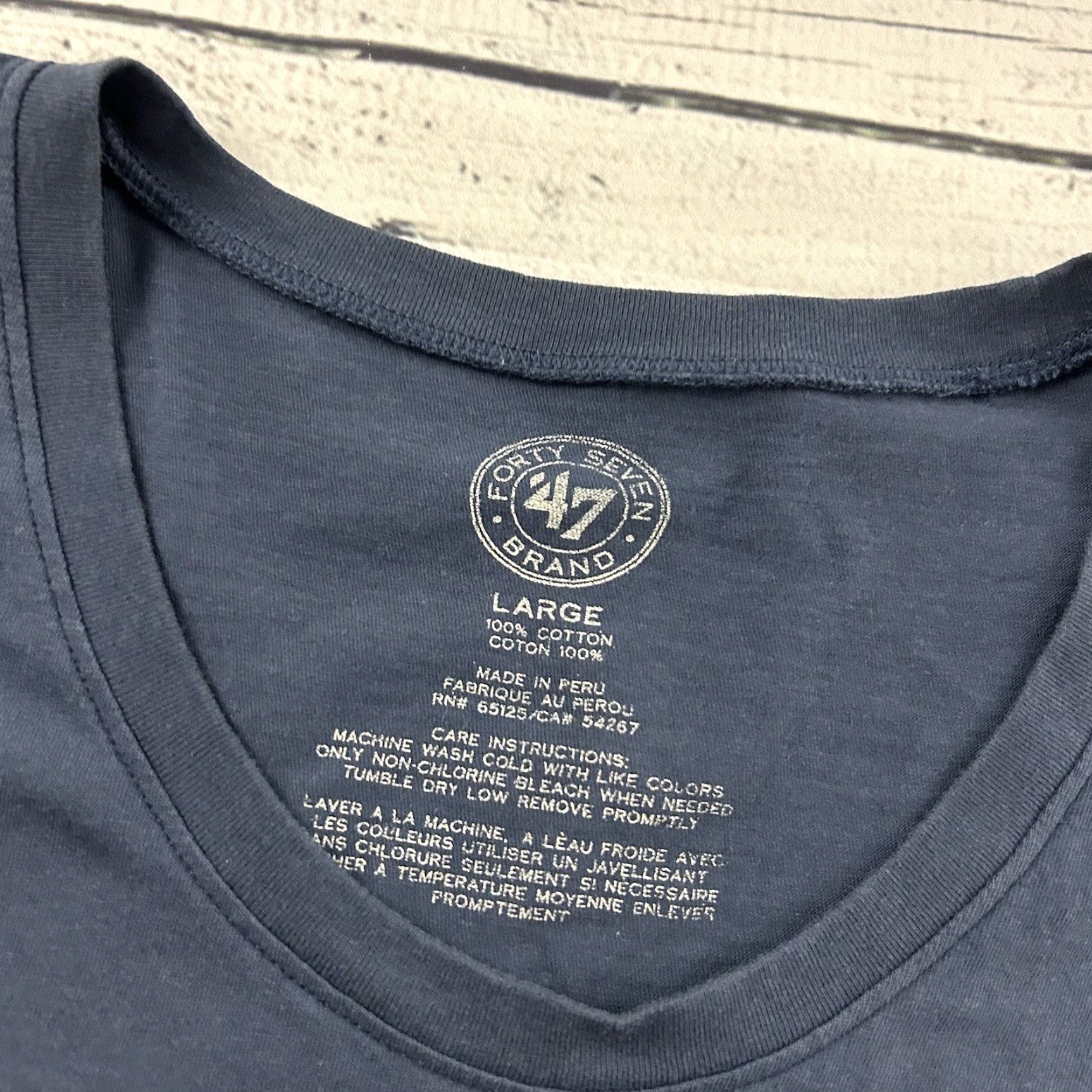 J Brand 47 Brand Denver Broncos Shirt Short Sleeve Women's Large Blue Orange Size L / US 10 / IT 46 - 2 Thumbnail