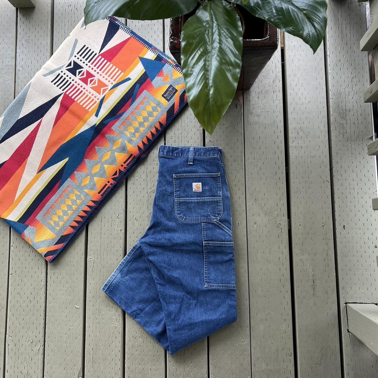 Carhartt Vintage Y2K Carhartt denim blue double knee work wear pants Size US 34 / EU 50 - 3 Thumbnail