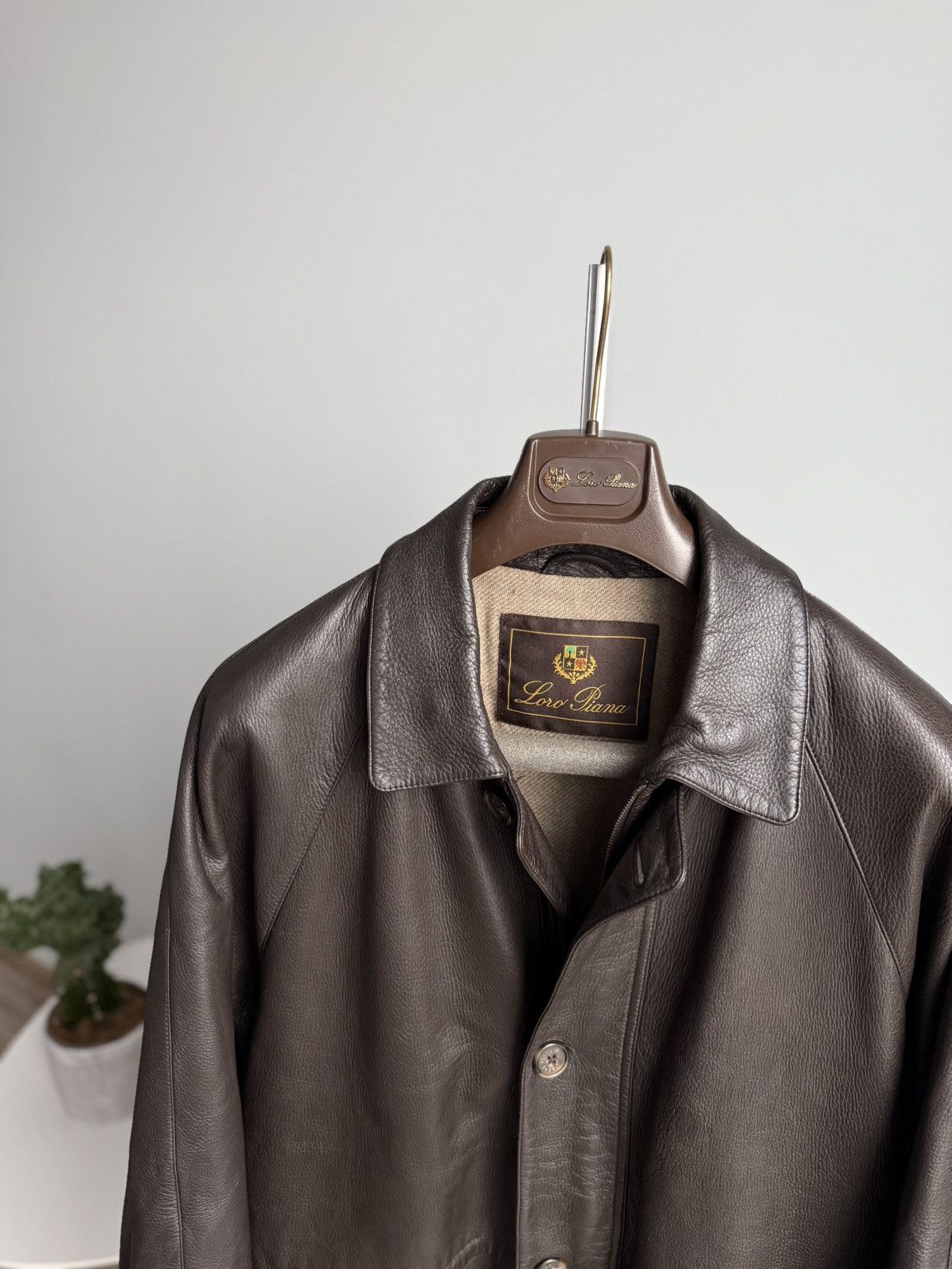 Loro Piana Loro Piana Brown Deer Leather Cashmere Lined Coat 3/4 sleeve Size US L / EU 52-54 / 3 - 7 Thumbnail