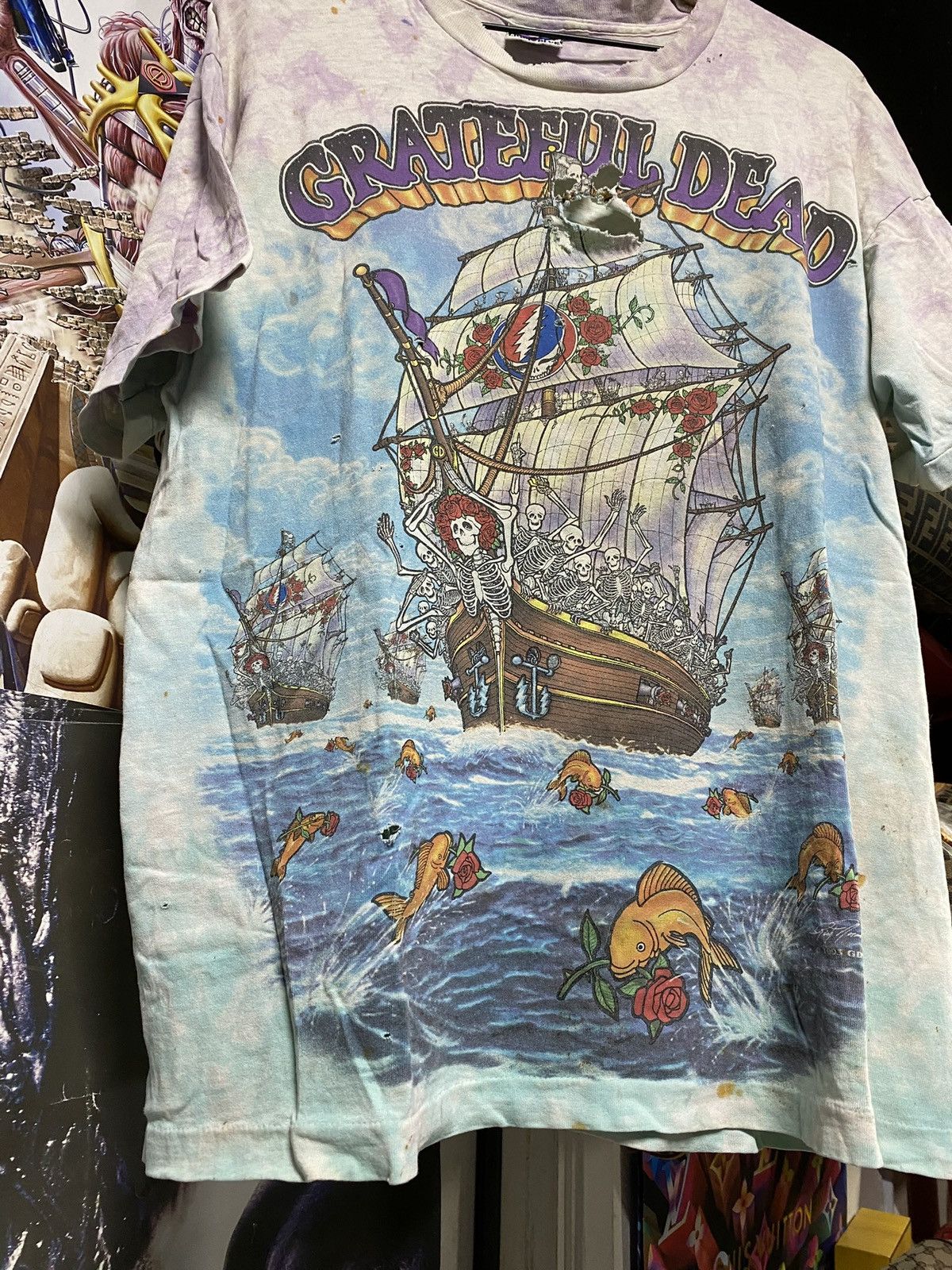 Vintage Vintage 90’s Grateful Dead Tiedye Band T-Shirt Size Large Size US L / EU 52-54 / 3 - 9 Thumbnail