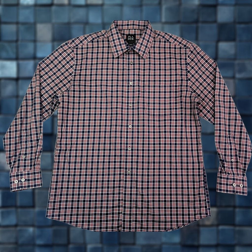 Jos. A. Bank Jos. A. Bank Travelers Collection Button-Up Shirt Men L Plaid Red Blue Seasonal All Seasons, Fall Winter, Spring, Travel, Pocketed, Regular Fit Size US L / EU 52-54 / 3 - 1 Thumbnail