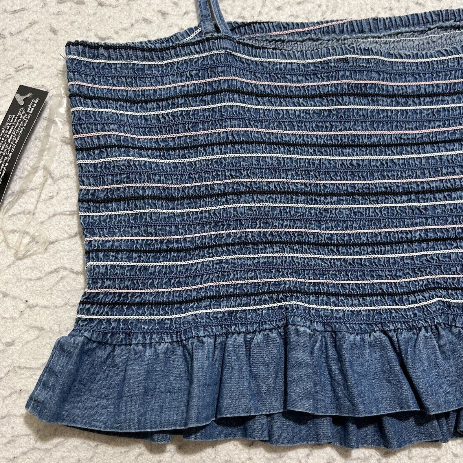 Other Derek Heart Denim Striped Crop Top Spaghetti Strap Size L / US 10 / IT 46 - 11 Thumbnail