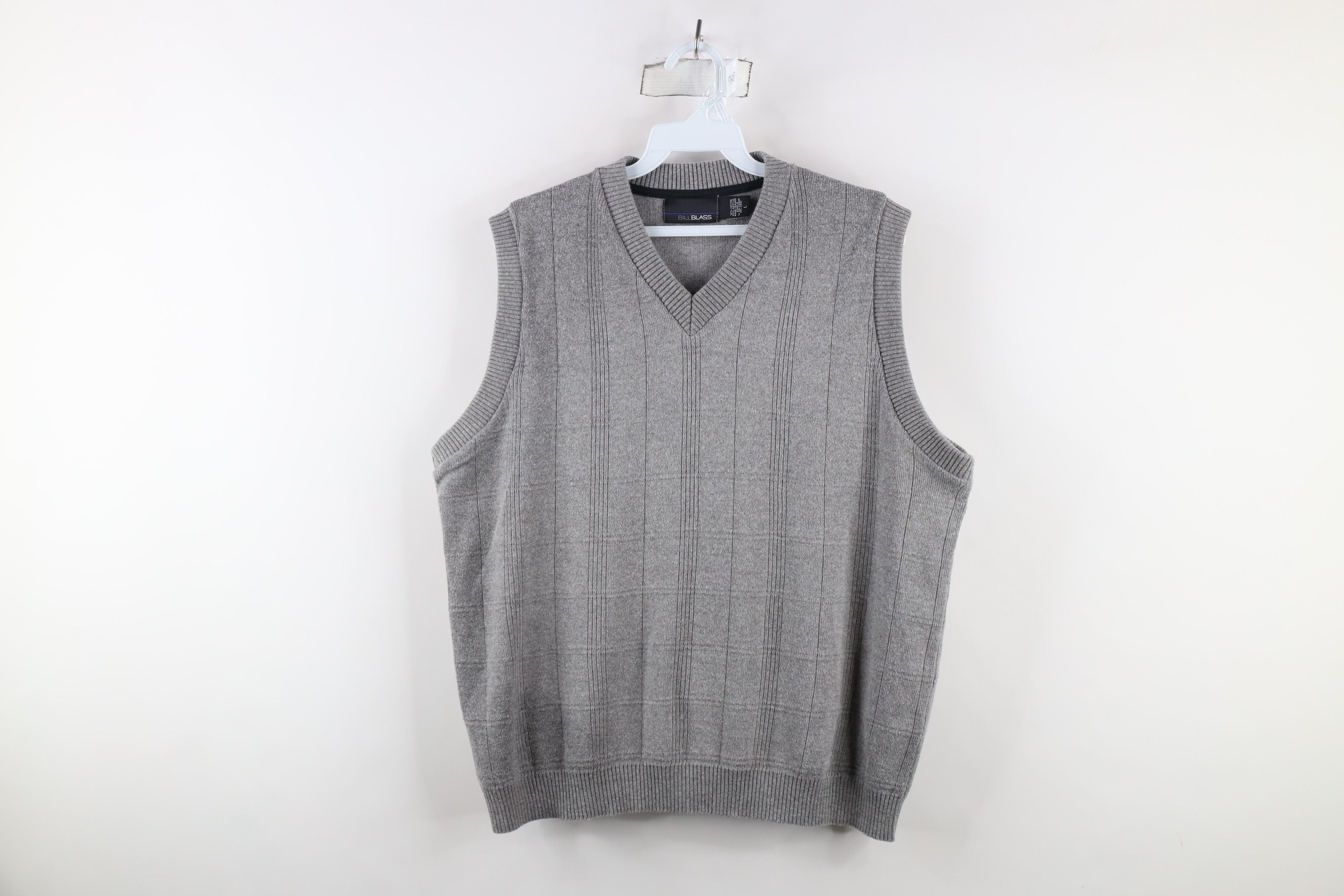 Vintage Vintage 90s Streetwear Cotton Ribbed Knit Sweater Vest Gray Size US L / EU 52-54 / 3 - 1 Thumbnail