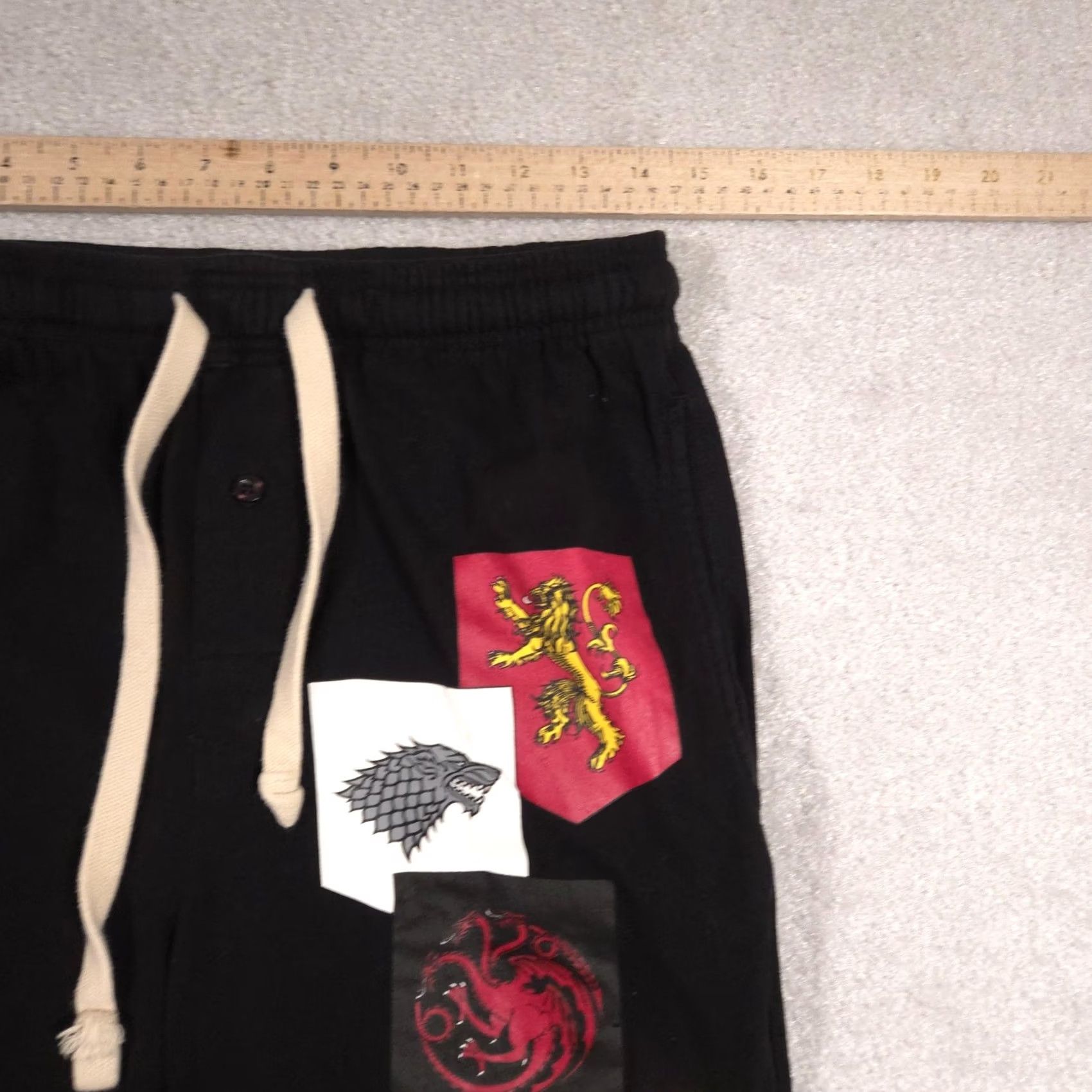 Vintage Game of Thrones Pajama Pants Mens Small Black House Sigils Lounge Sleepwear Size US 29 - 7 Thumbnail