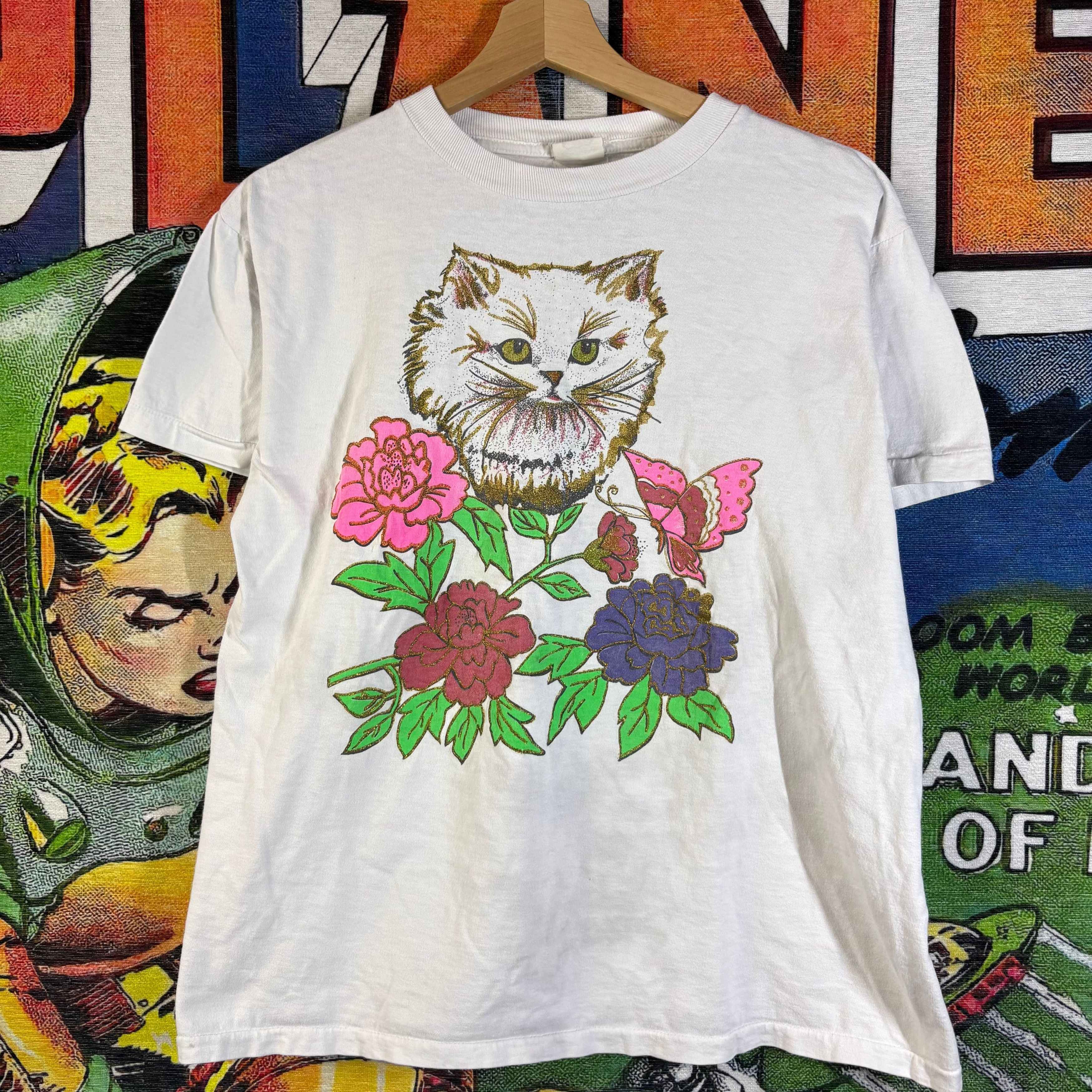 Vintage Vintage 1990s Cat Tee Size Large Size US L / EU 52-54 / 3 - 1 Thumbnail