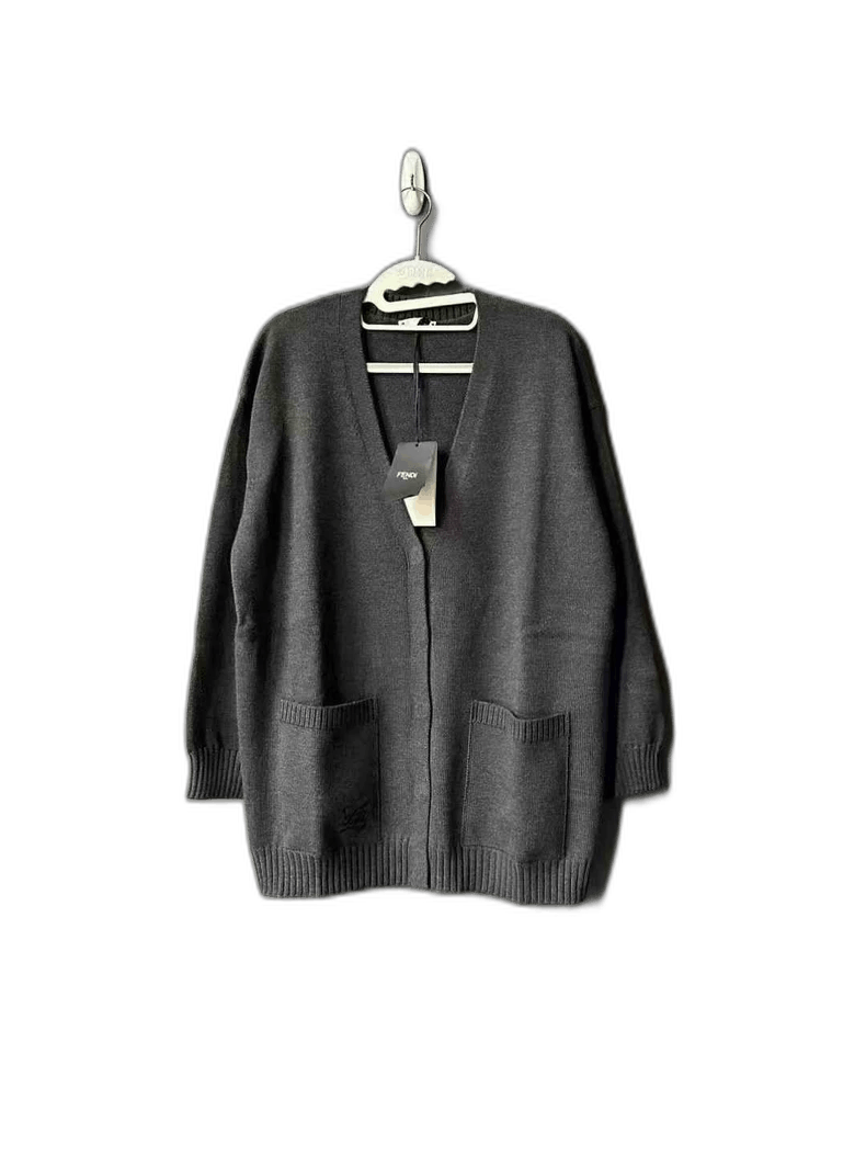Fendi Fendi Embroidered Logo Wool Cardigan Size M / US 6-8 / IT 42-44 - 1 Thumbnail