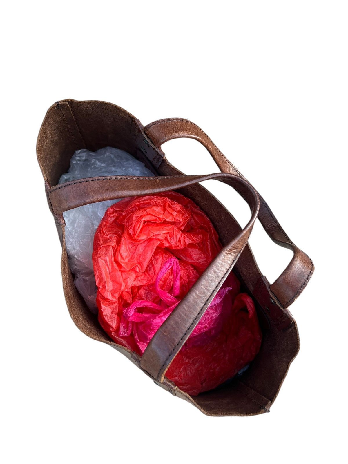 Japanese Brand × Leather Vintage DAKOTA Japan Patina Solid Leather Tote Bag Size ONE SIZE - 20 Thumbnail