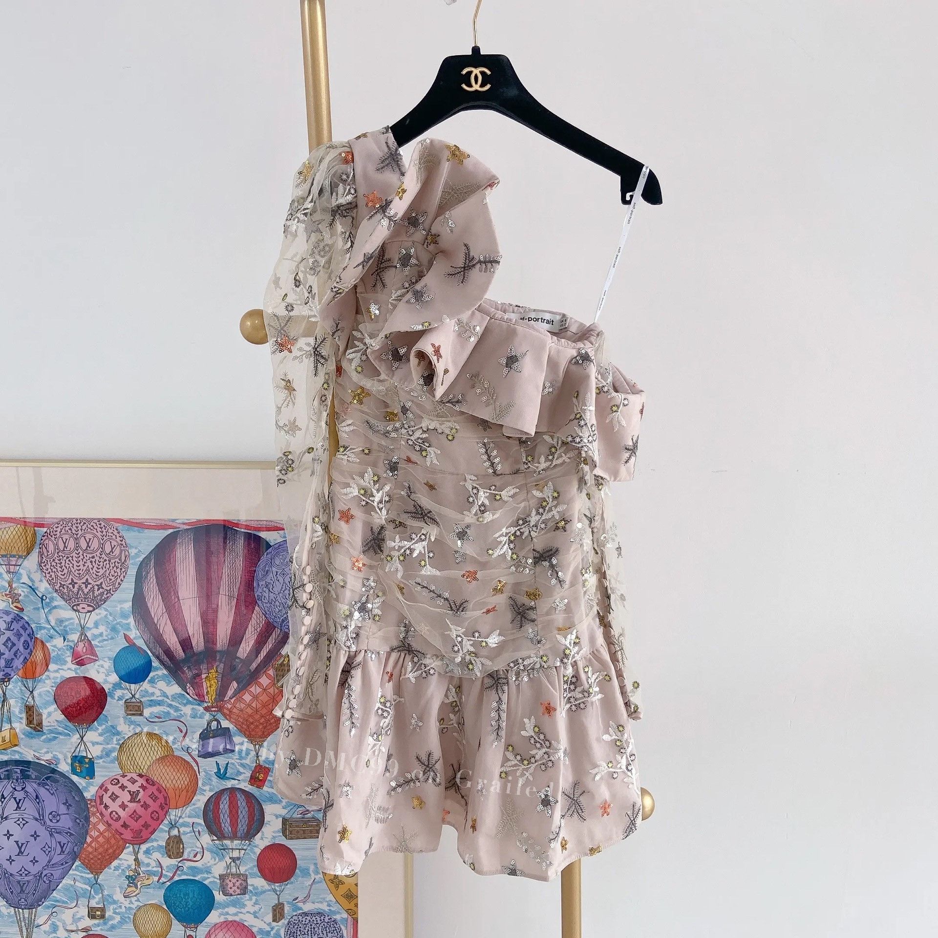 self portrait pink taffeta dot mesh mini dress Self-Portrait Self-Portrait Pink Taffeta Dot Mesh Mini Dress