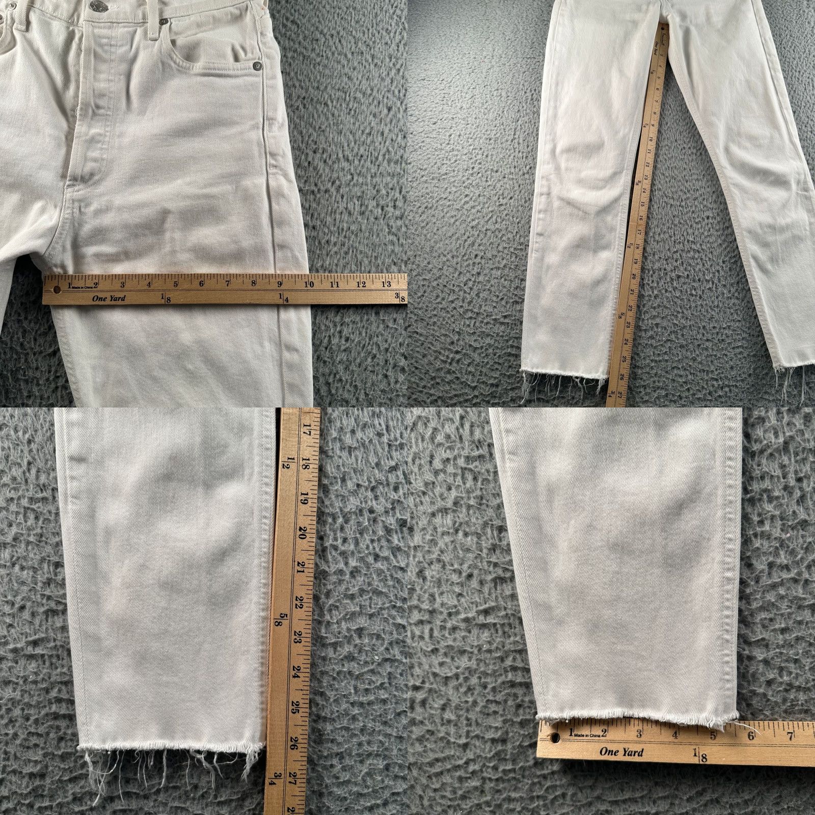 Agolde AGOLDE Jeans Womens 27 Nico High Rise Ankle Button Fly Raw Hem Slim White Size 27" / US 4 / IT 40 - 8 Thumbnail
