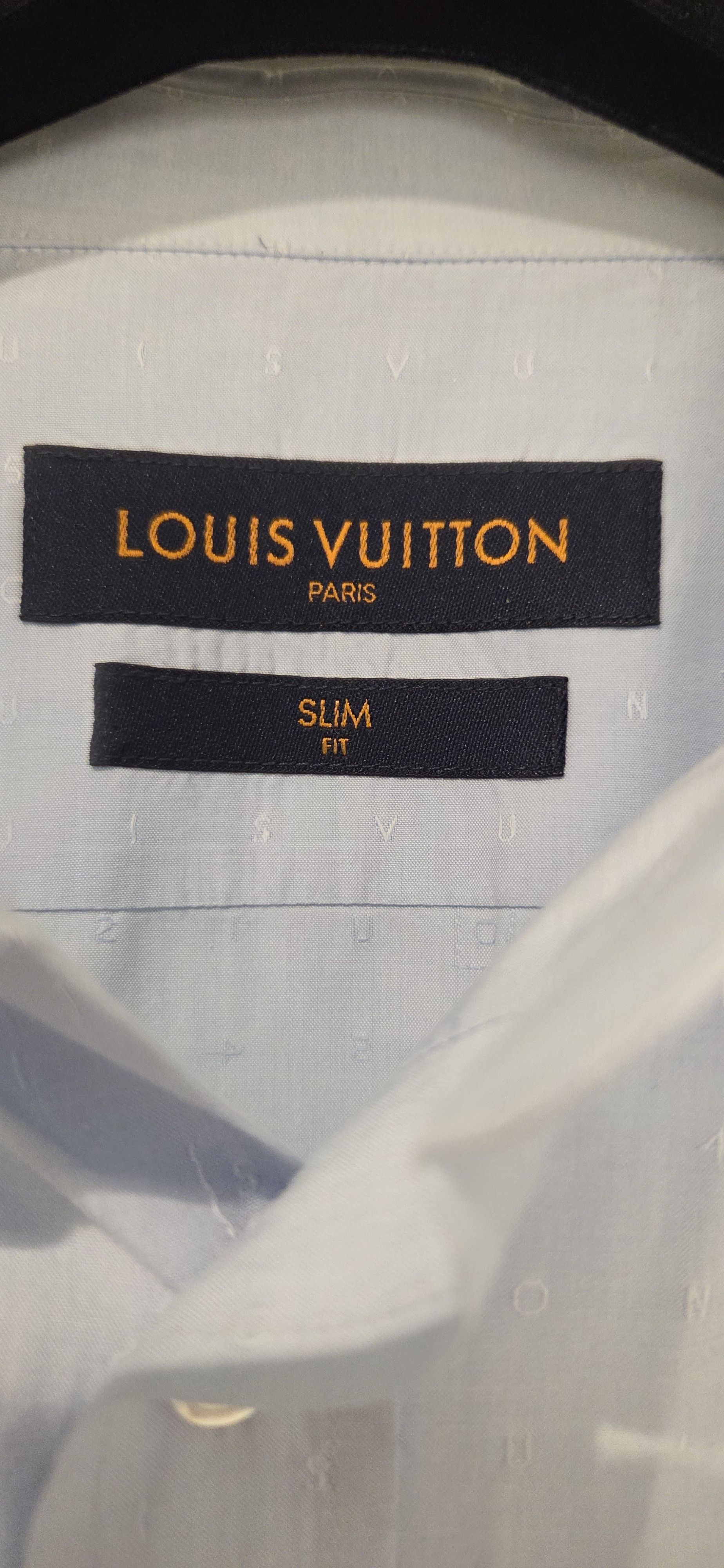 Louis Vuitton Powder blue dress shirt with all over pinstripe printing Size US XXL / EU 58 / 5 - 4 Thumbnail